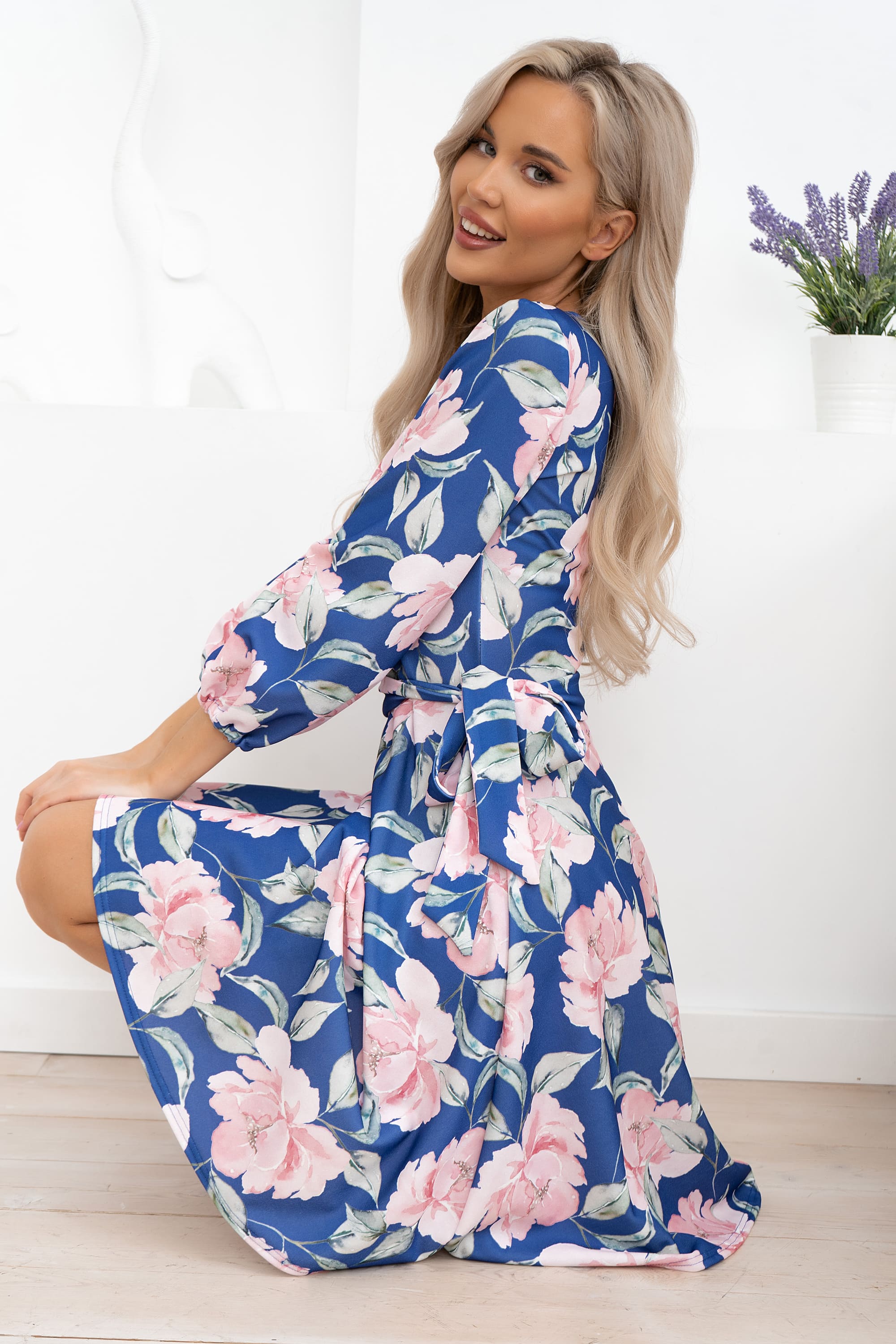 Платье Изабелла (сине-розовое) П13790-45М