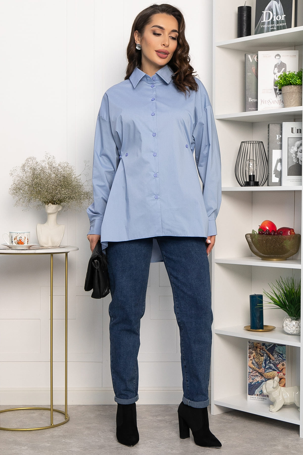 Рубашка Антария  (серо-голубая) Б14190-5М