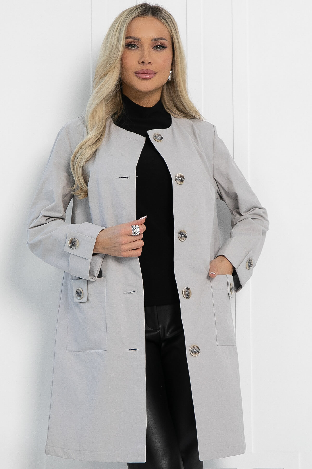 Плащ Гелла (серый) П13015-14М