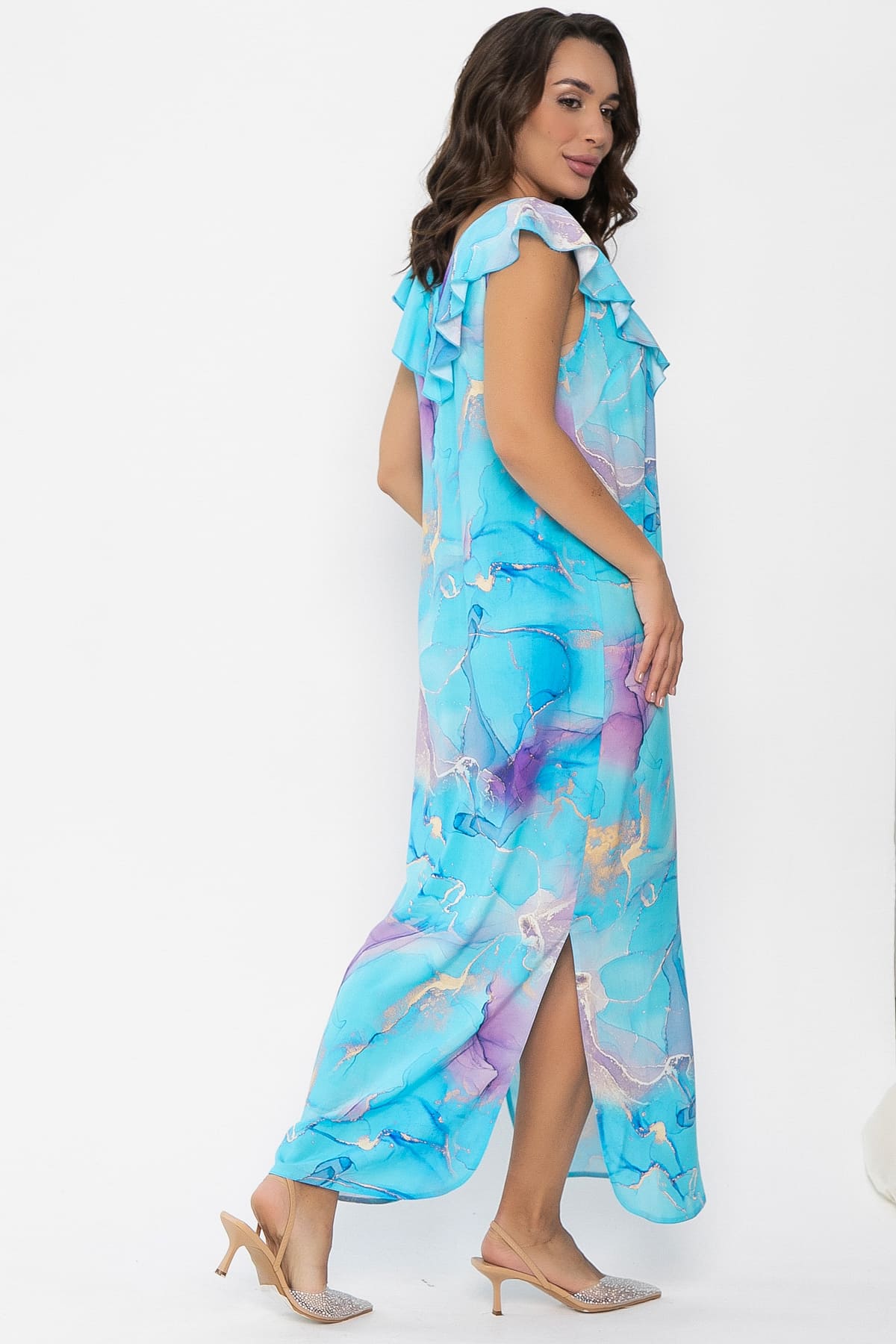 Платье Хатиса (бирюзовое) П14074-4М