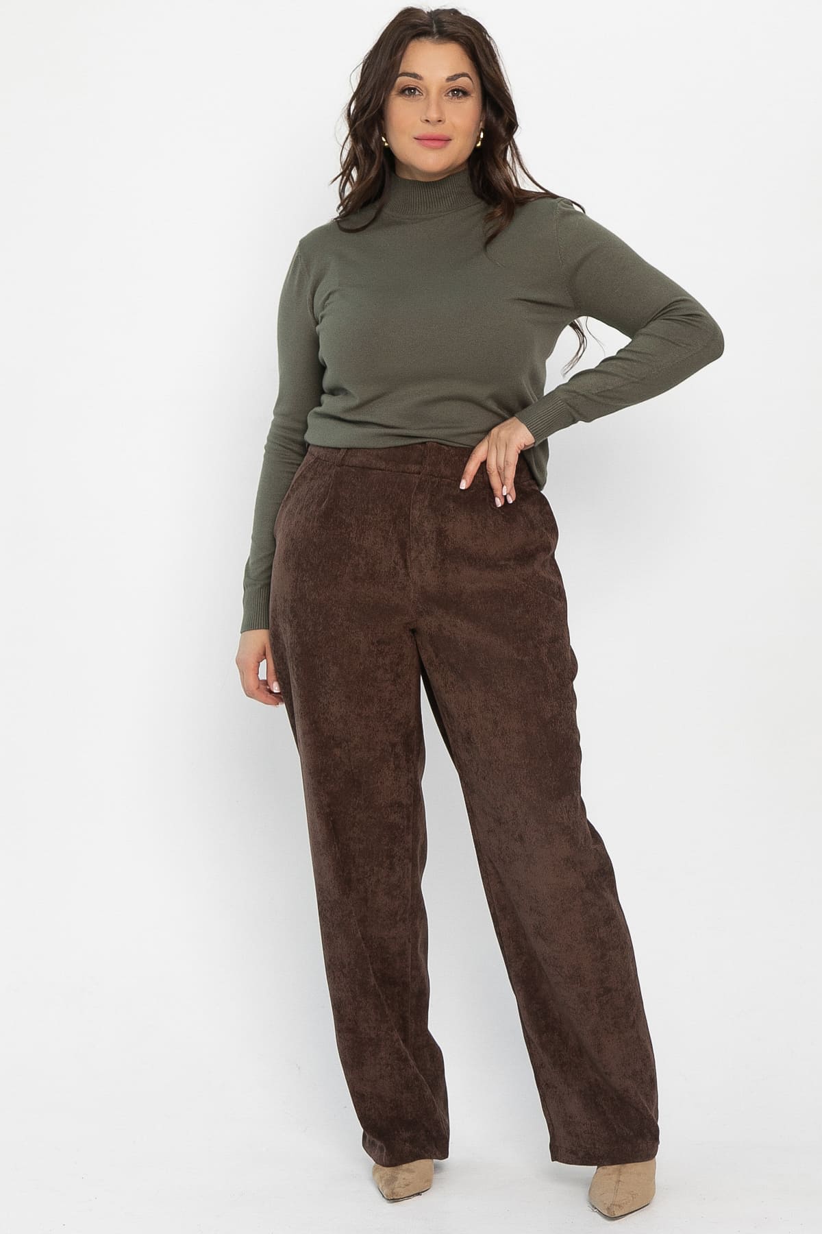 Брюки вельветовые Брауни (коричневые) Б14442-25М
