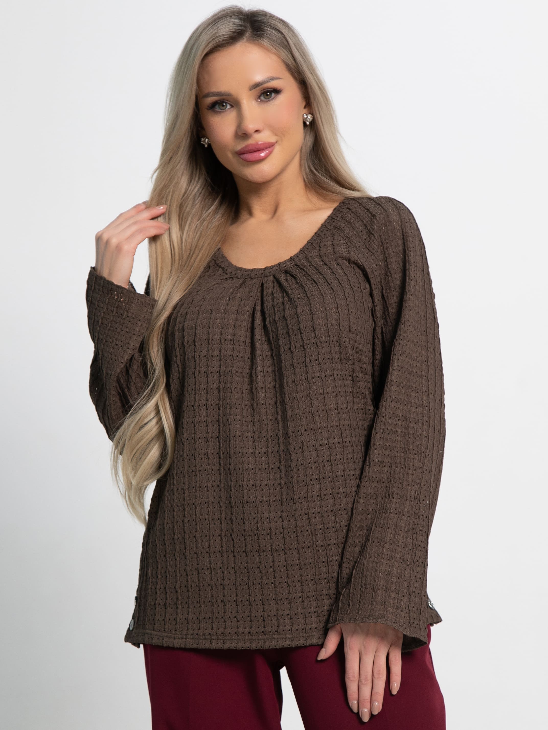 Блуза Маллуя (кофе) Б15167-4М