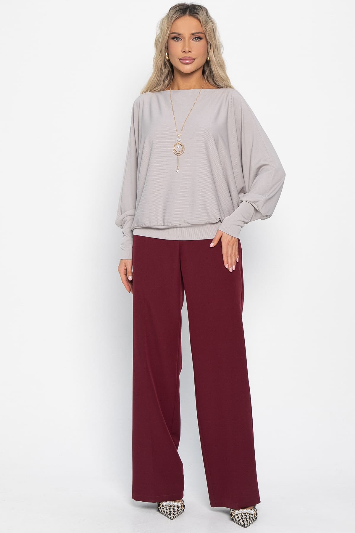 Блуза Муза (серо-бежевая) Б15043-5М