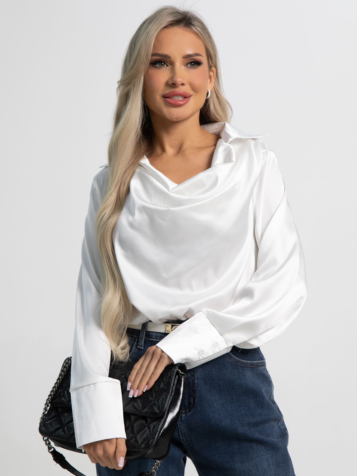 Блуза Шелковая сказка (белая) Б14380-33М