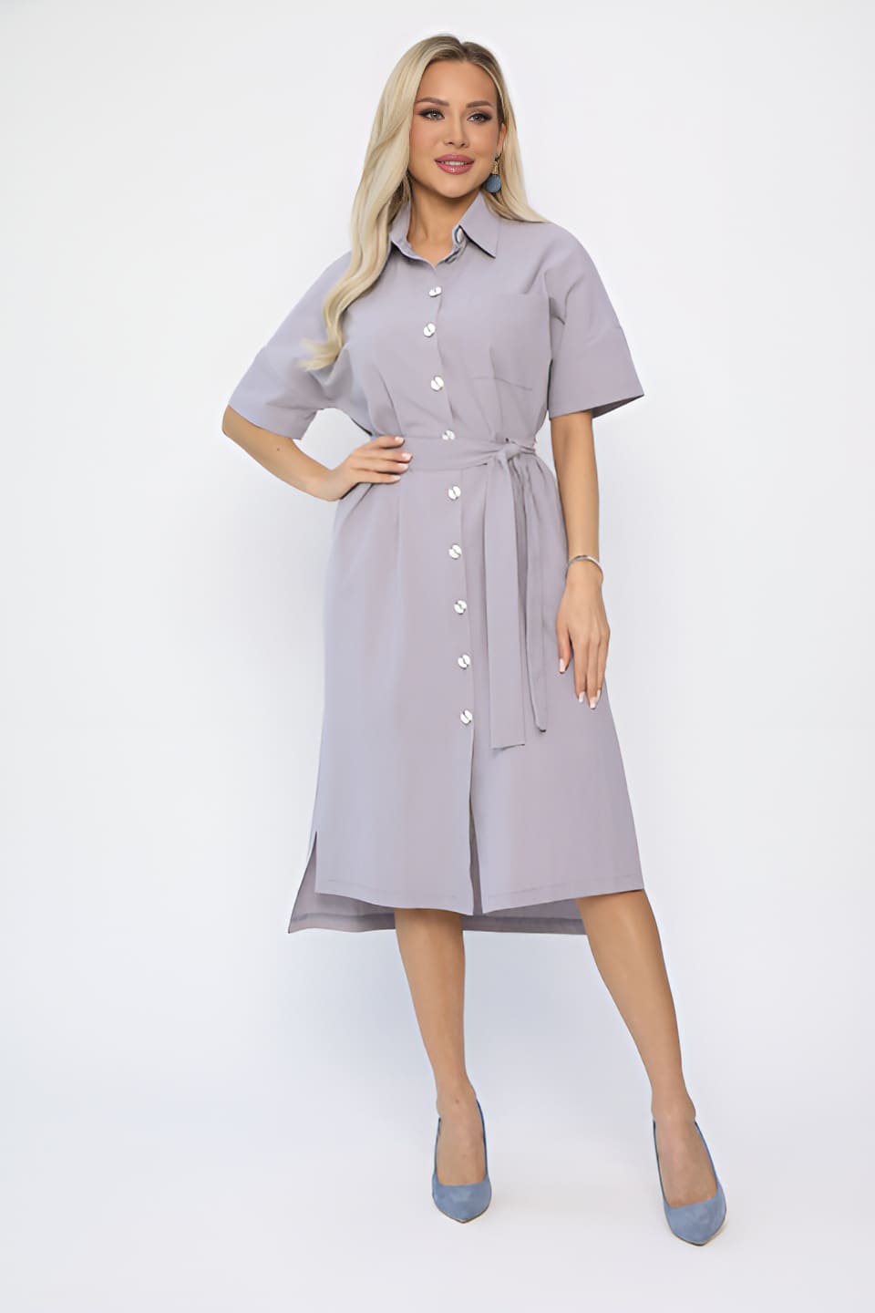 Платье Фруктовый коктейль (светло-серое) П13655-18М