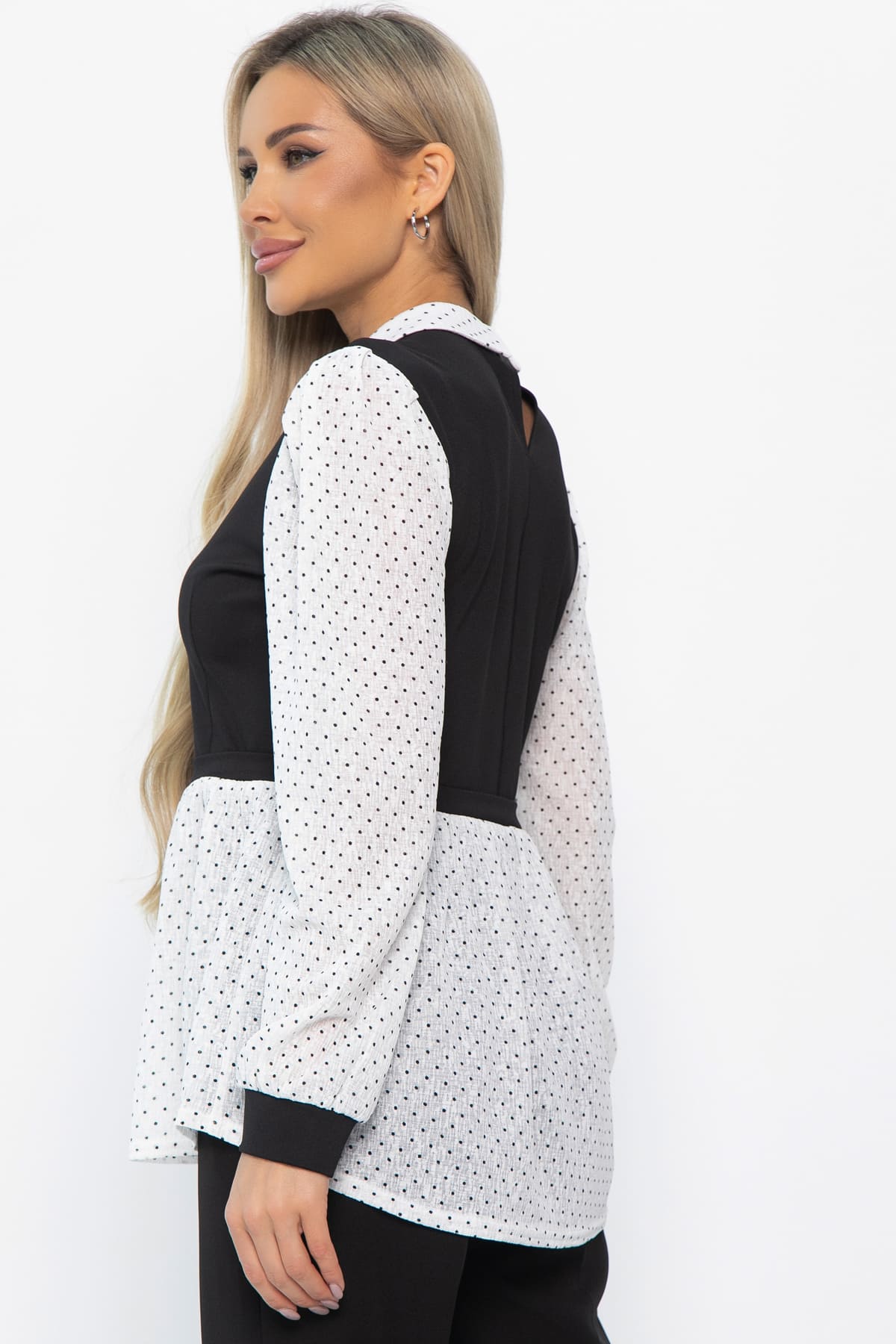 Блуза Жозетта (черно-белая) Б14839-3М