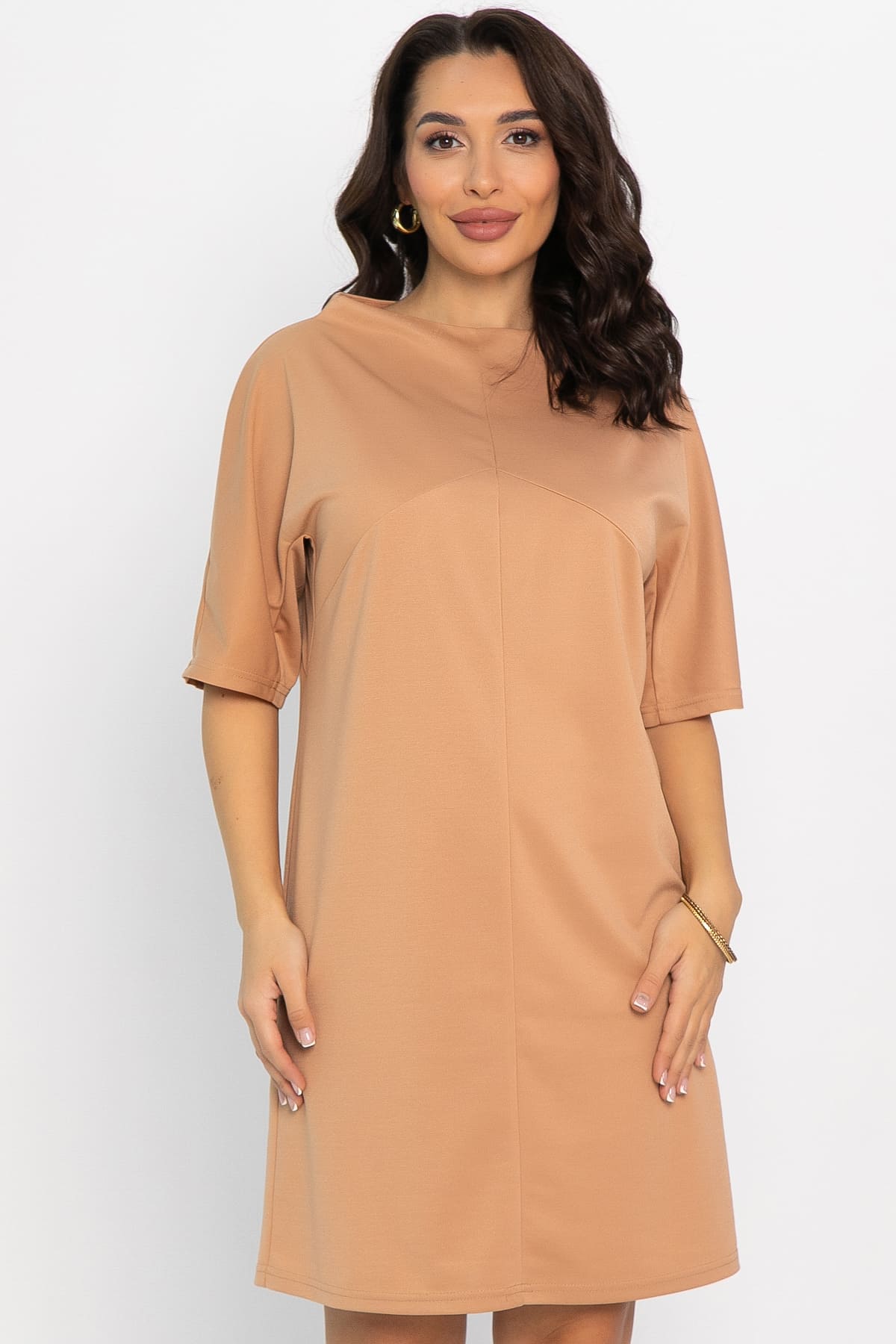 Платье трикотажное Ветта (бежевое) П14600-10М