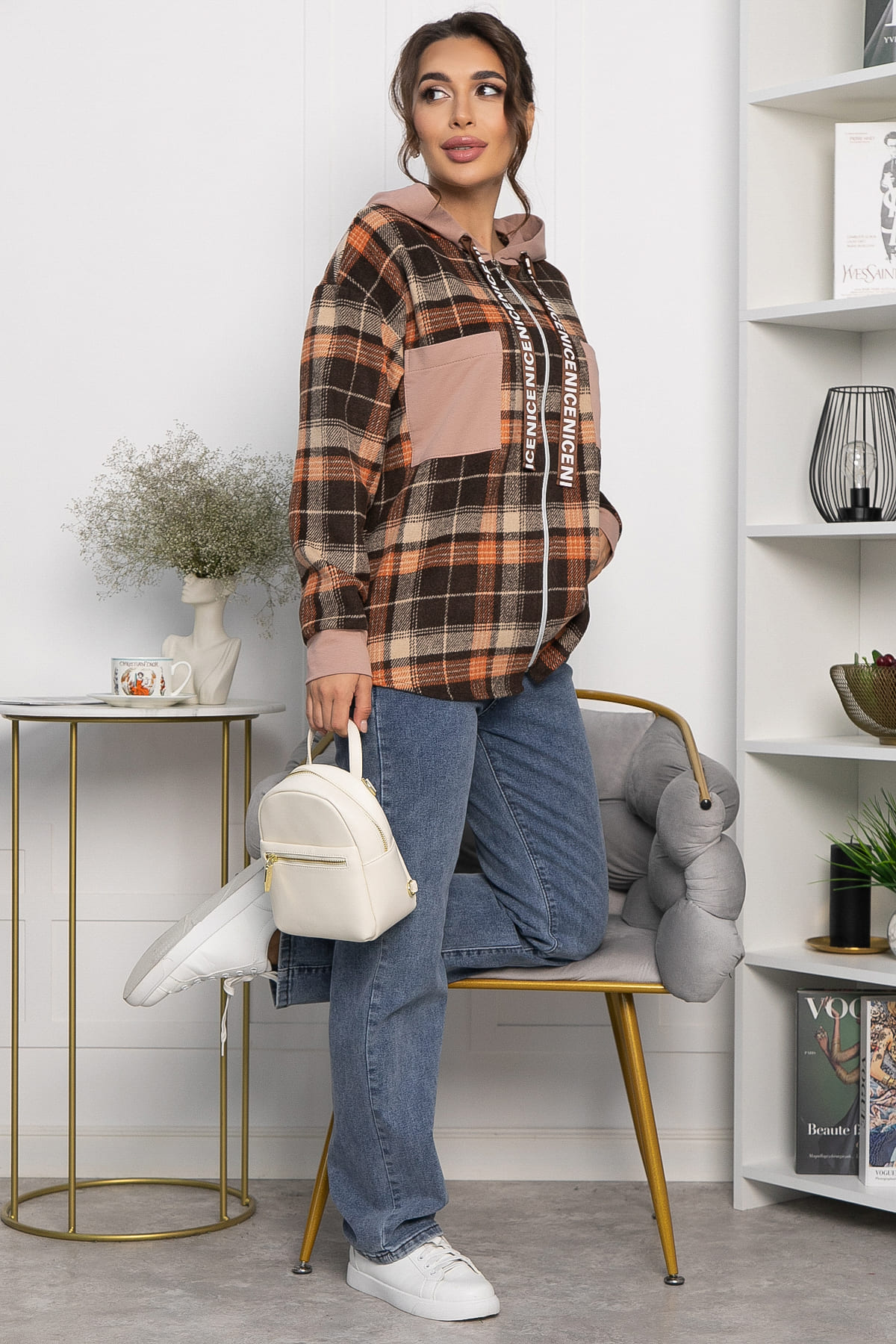 Рубашка Больше чем стиль НЬЮ (коричневая)  Б13907-50М