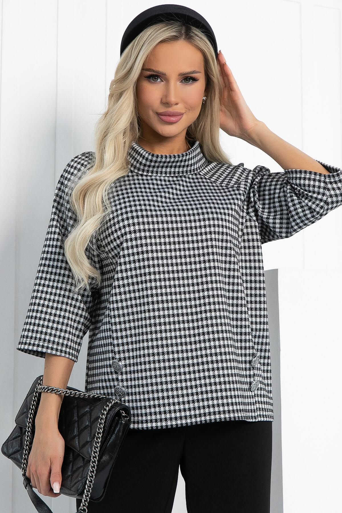 Джемпер Эдельвейс (черно-белый) Б12830-18М