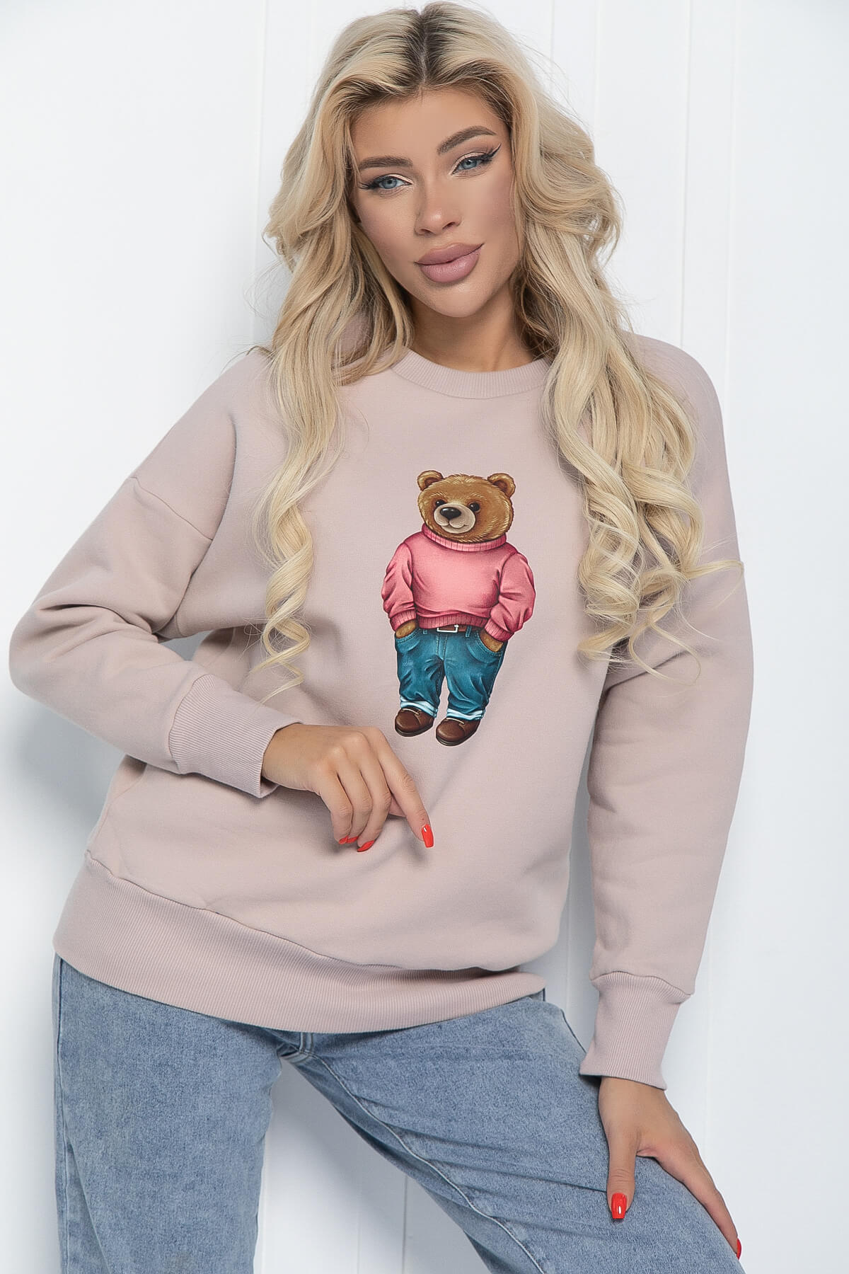 Свитшот "Тедди" (пыльная роза) Б7544