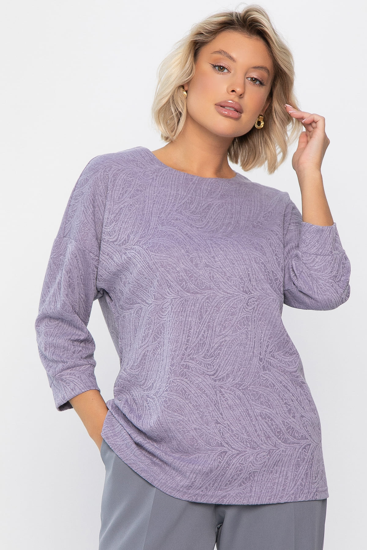 Джемпер В гармонии с собой (сиреневый) Б14313-48М