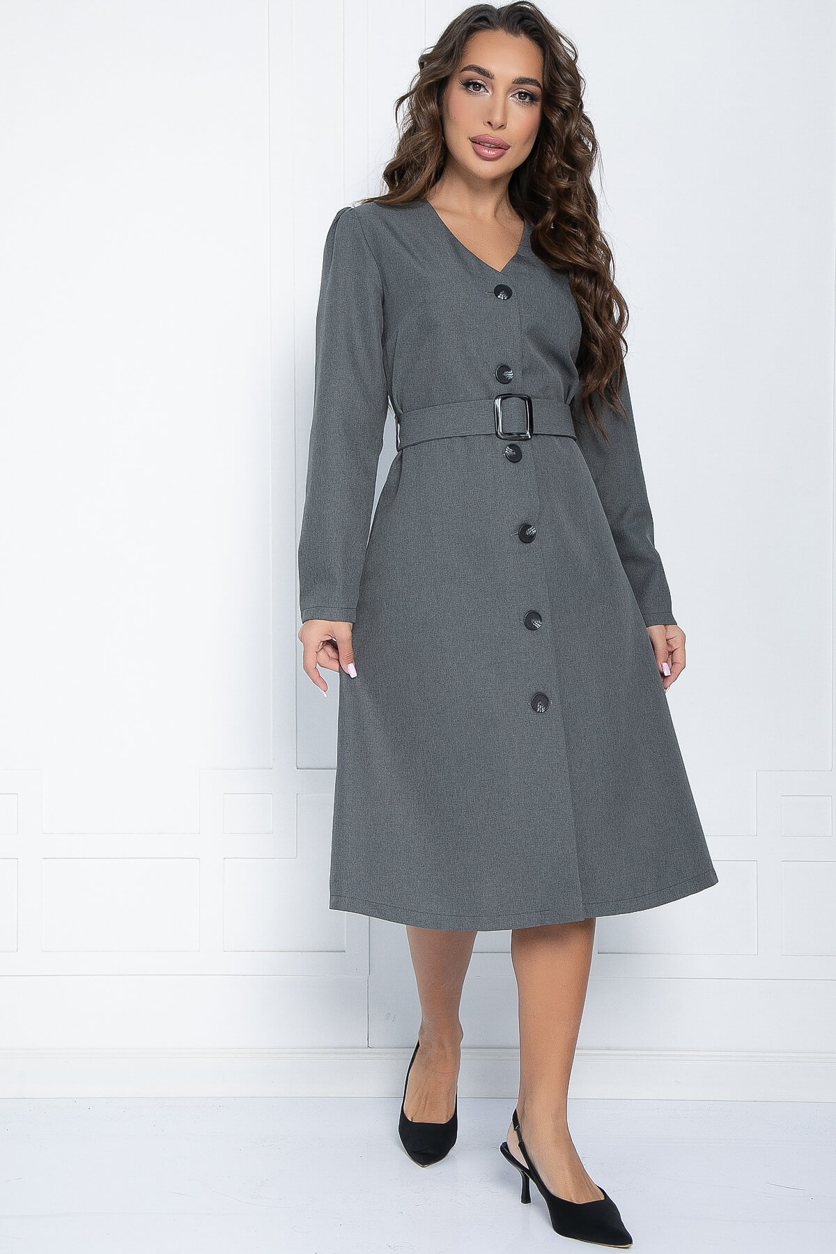 Платье Мирина (серое) П11324