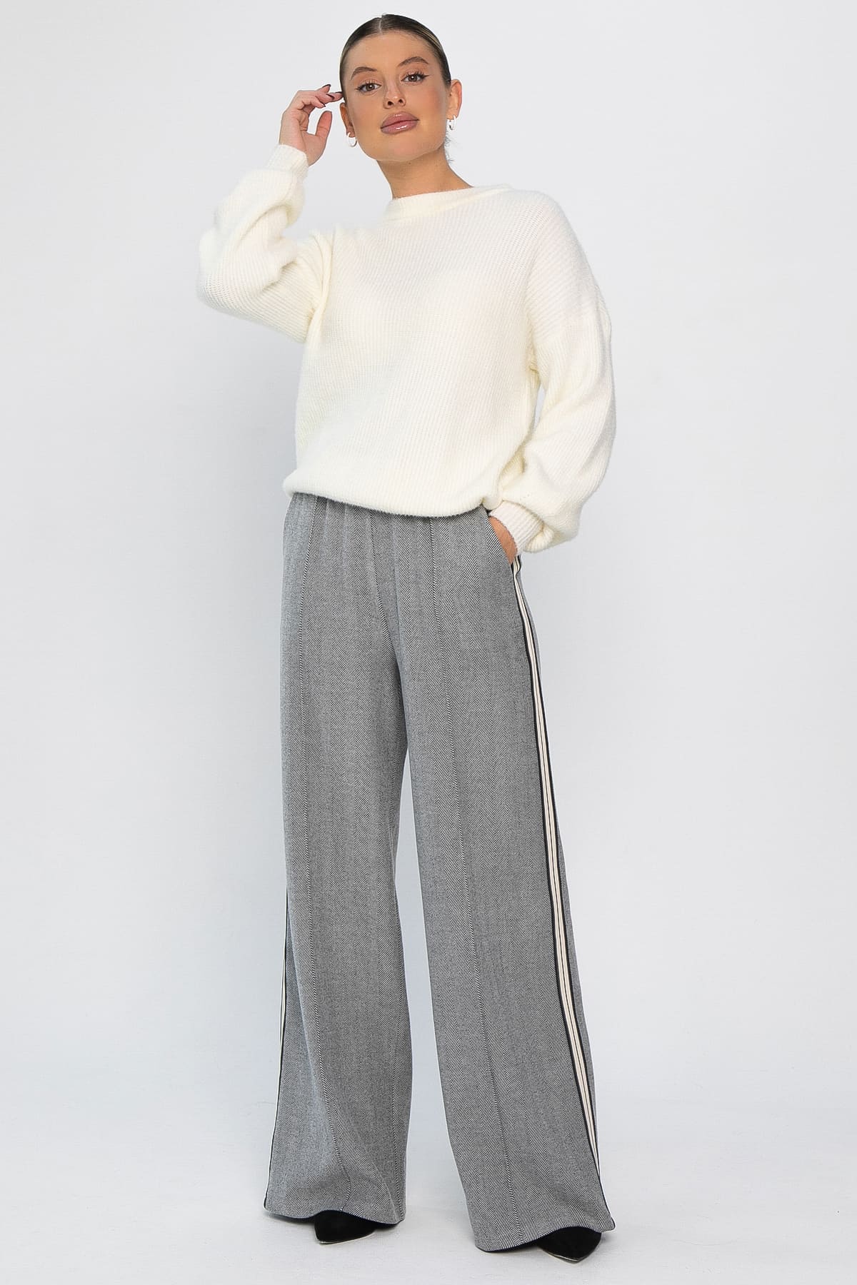 Брюки утепленные трикотажные Вильнюс (серые) Б14452-5М