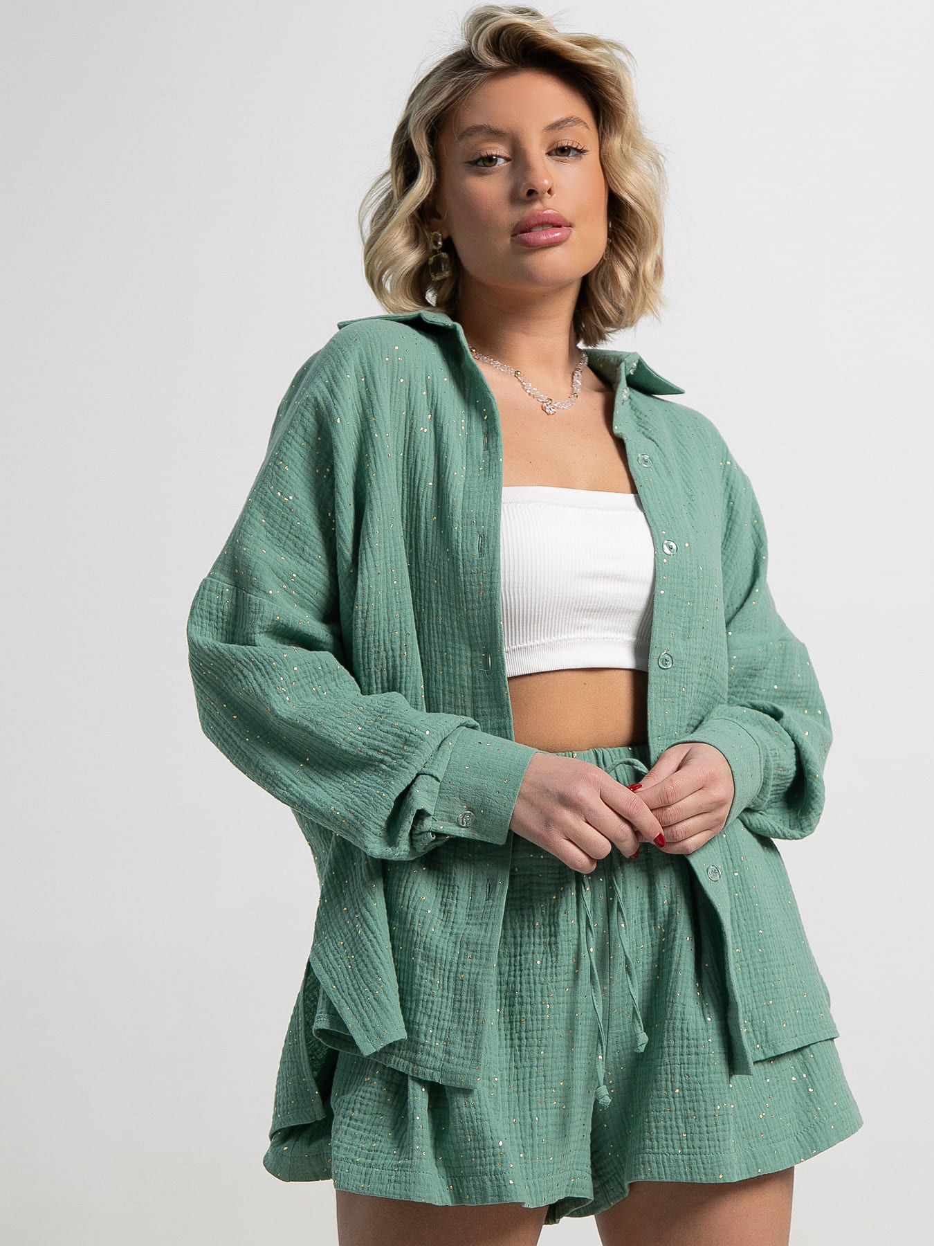 Костюм хлопковый Илария (оливковый) К15343-1М