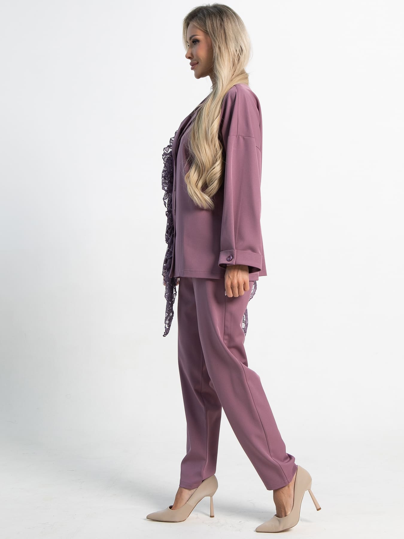 Костюм брючный Стилизация (нежно-розовый) К15332-4М