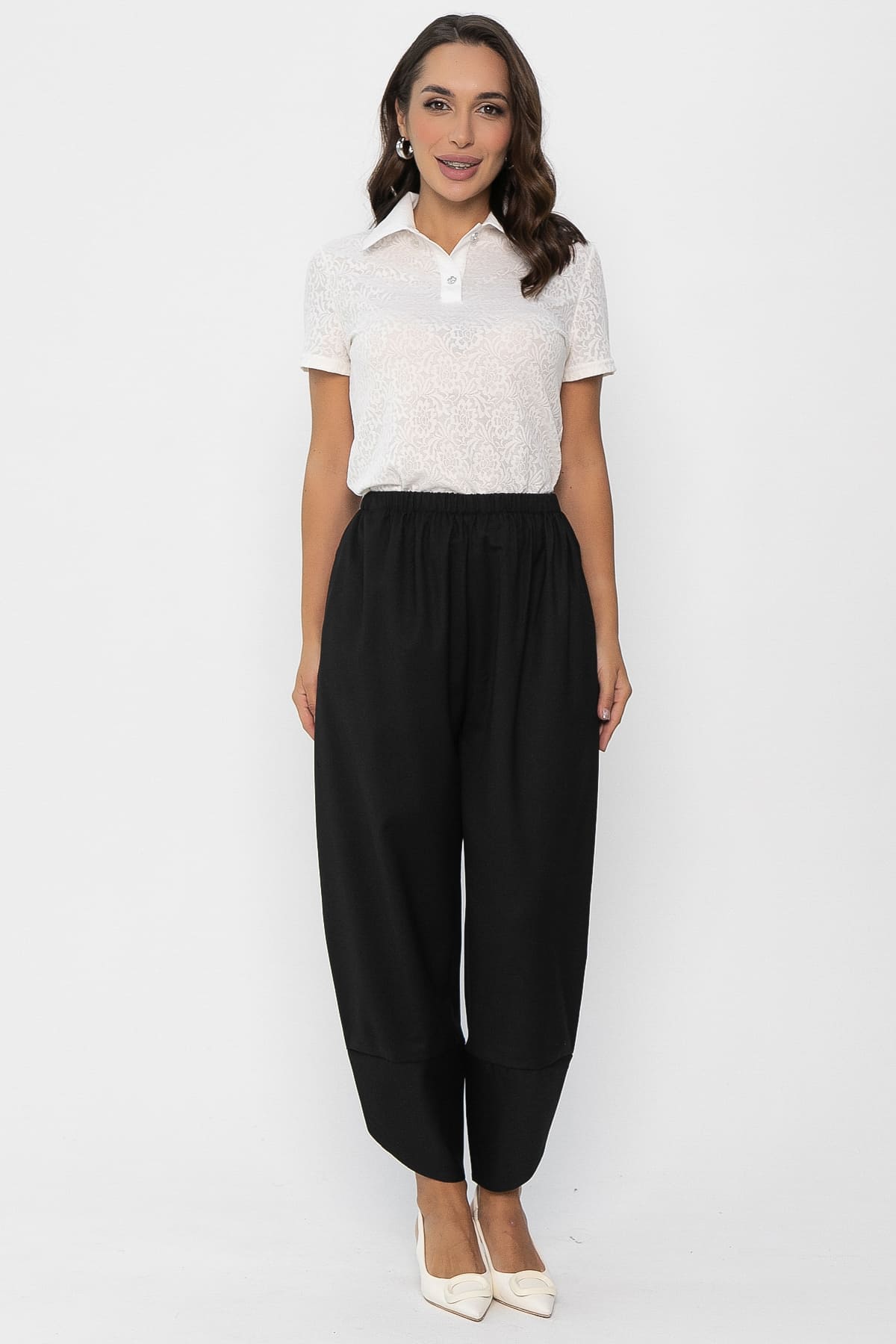 Брюки бохо (черные) Б8566