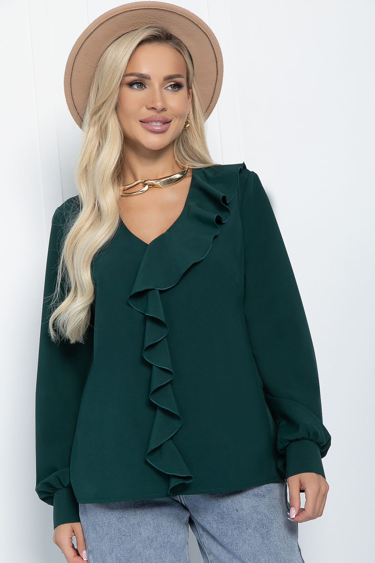 Блуза Стефанна (изумруд) Б11339