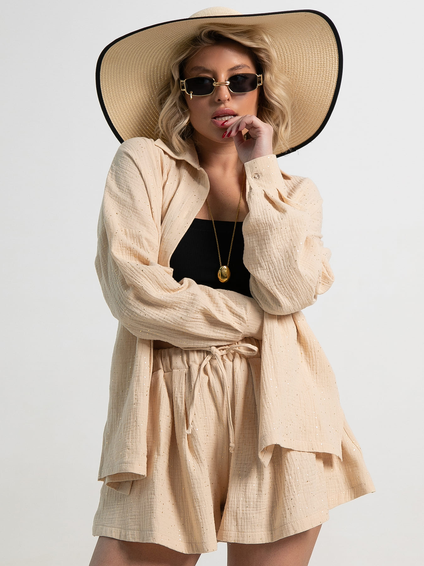 Костюм хлопковый Илария (бежевый) К15344-1М