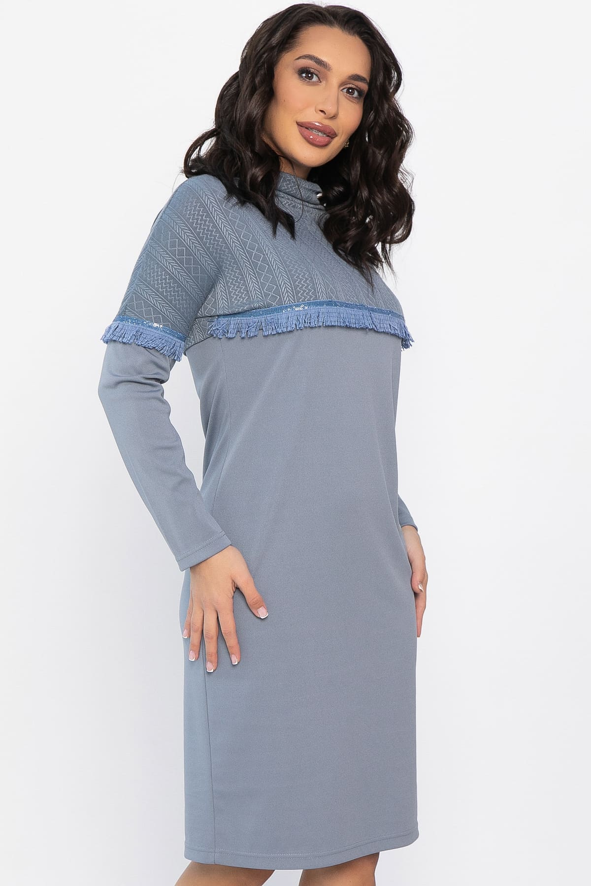 Платье трикотажное Нарина (серое) П14513-10М