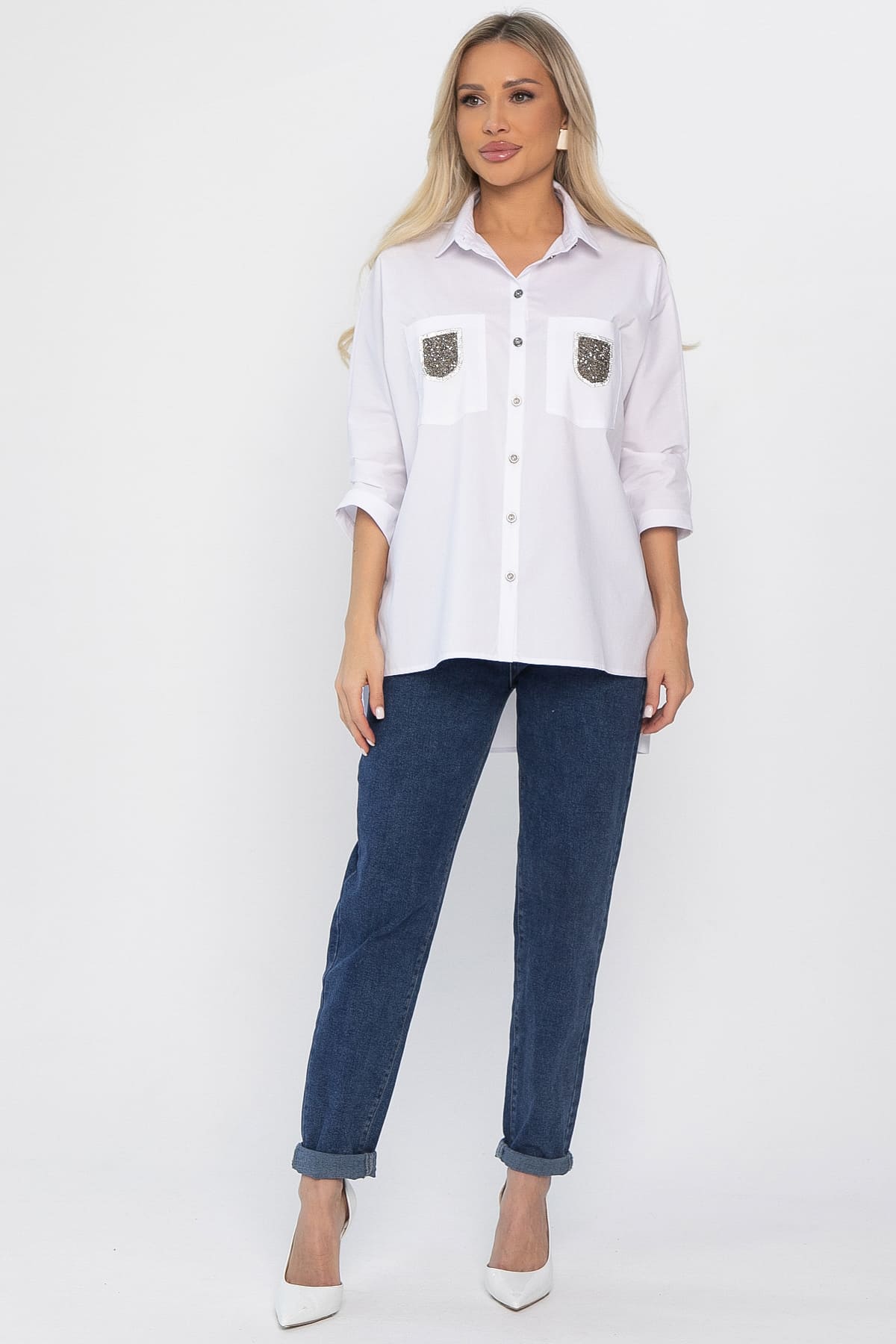 Рубашка хлопковая Аристократка НЬЮ (белая) Б14483-10М