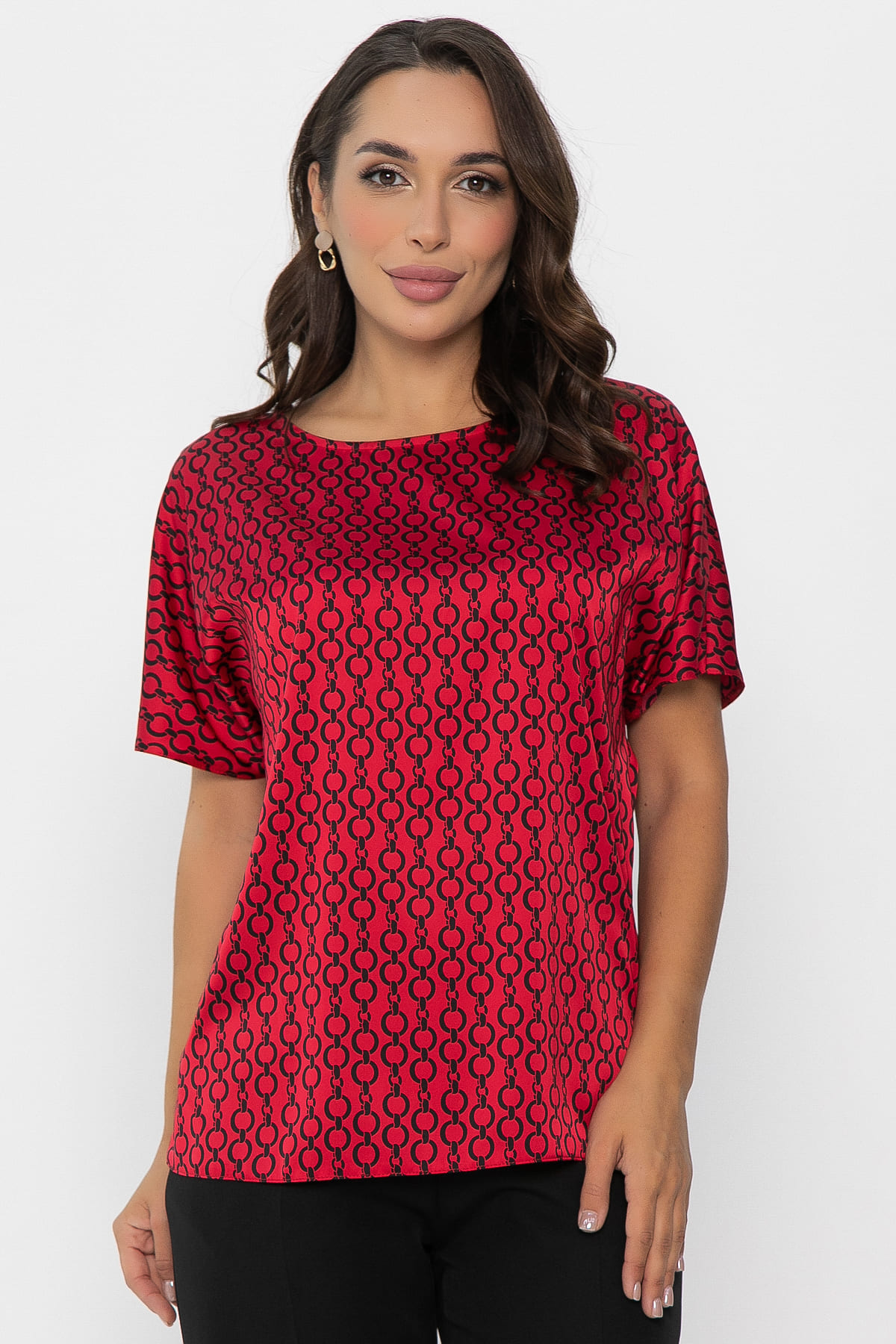 Блуза Морган (красная/цепи) Б14087-16М