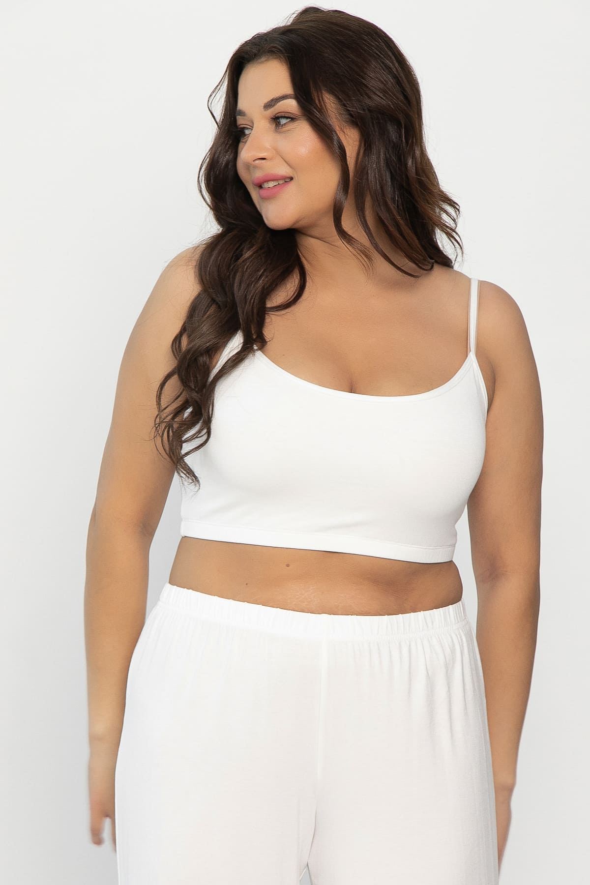 Кроп-топ Шелк вискозы (молочный) Б14507-52М