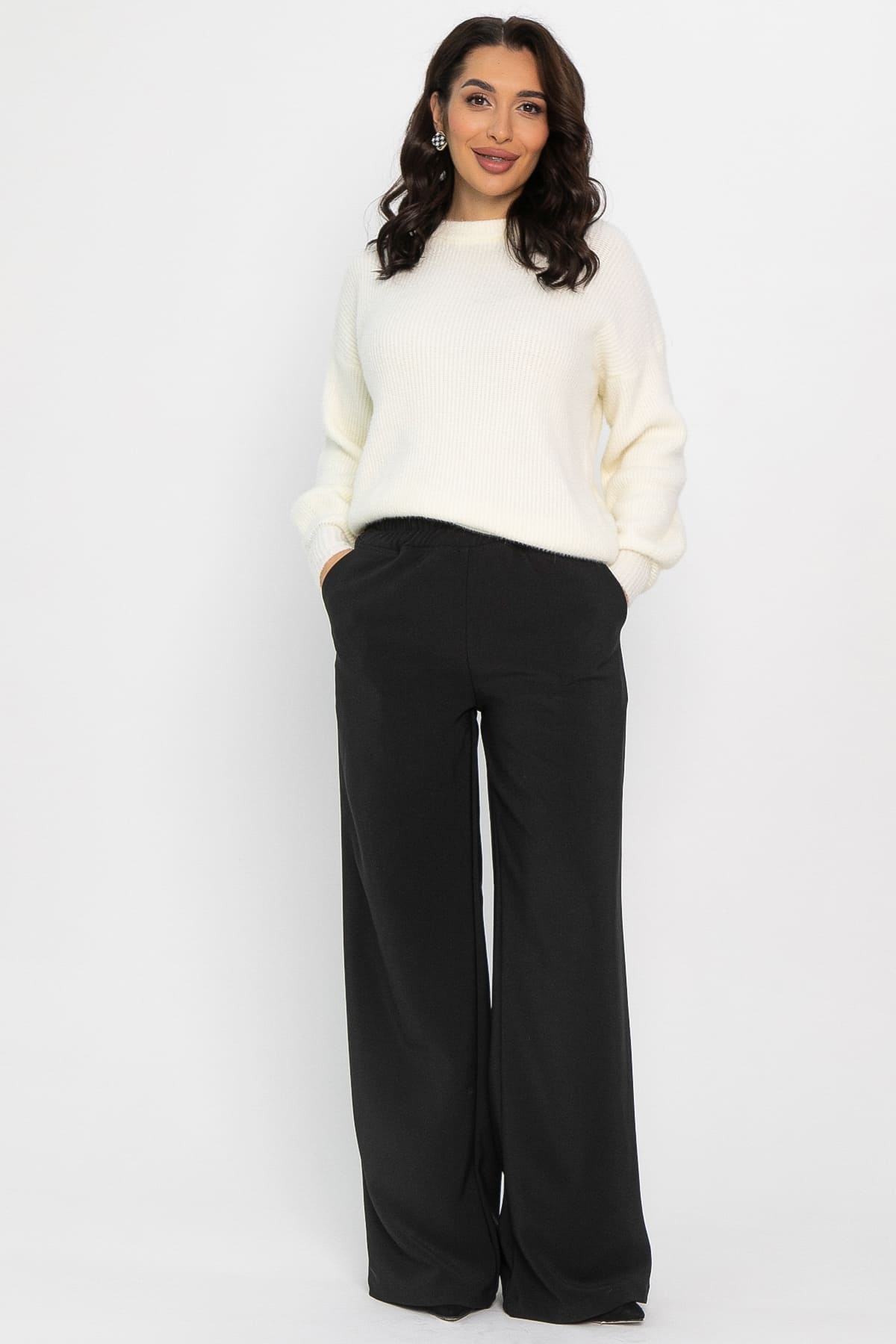 Брюки на резинке Бинори (черные) Б14405-30М