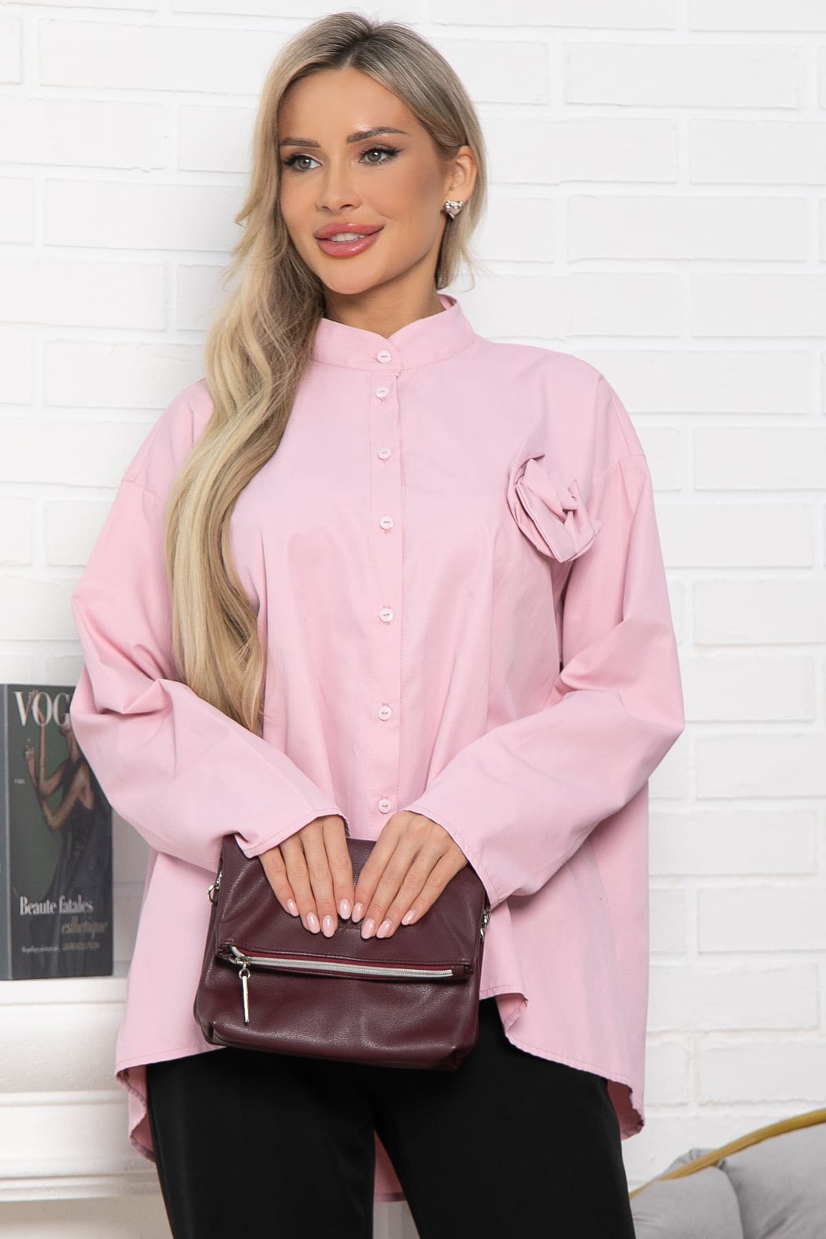 Блуза Луиза (розовая) Б15028-39М