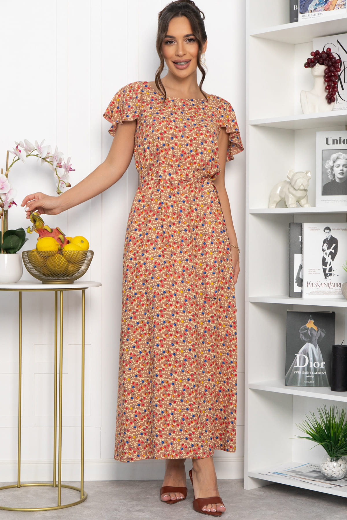 Платье Вечер свиданий (светло-коричневое) П13882-16М