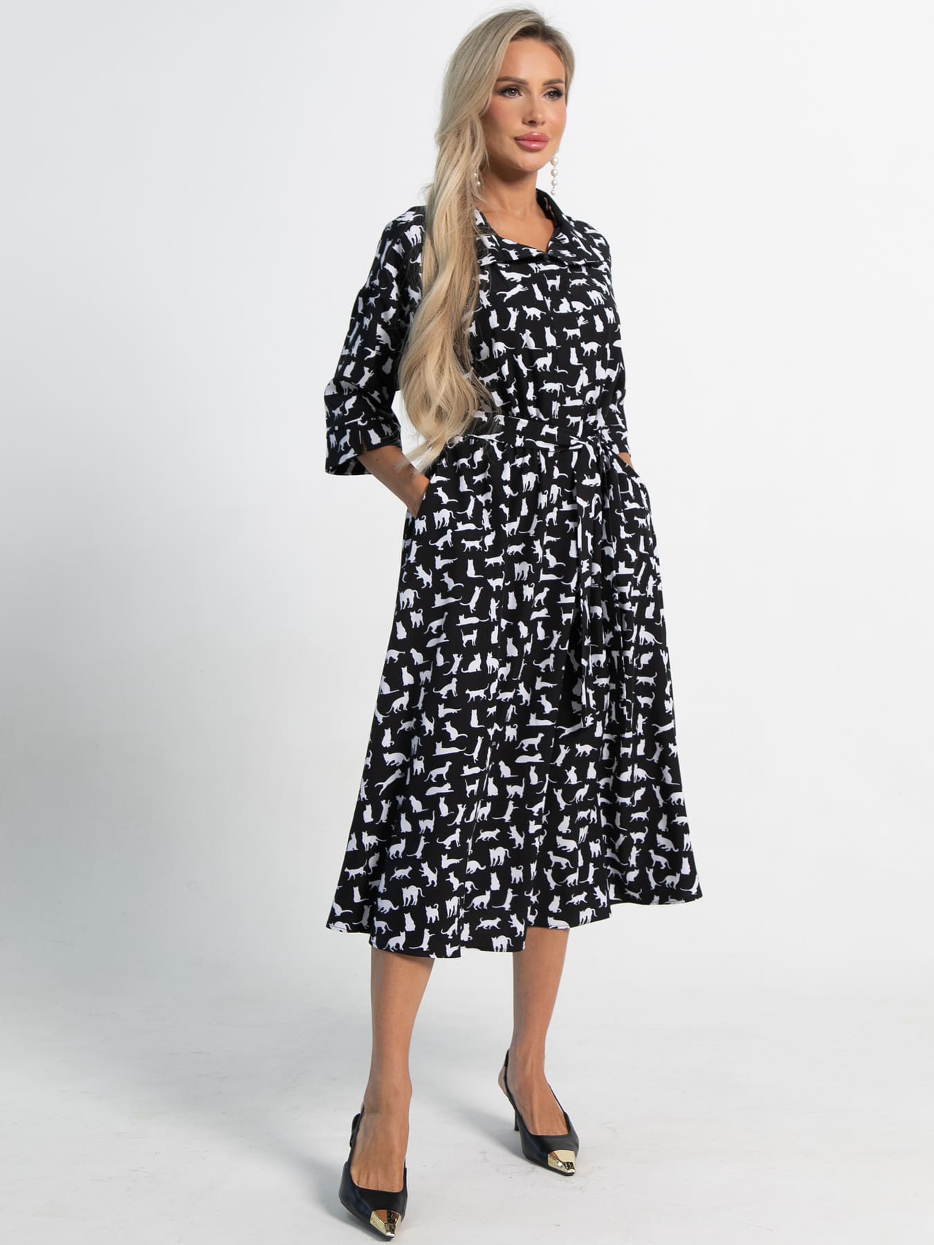 Платье Доминанта (черное/кошки) П15359-16М