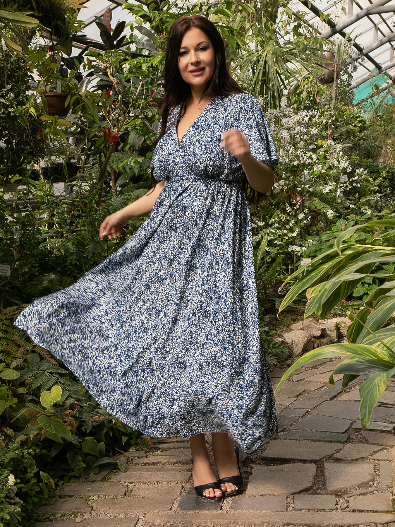 Платье Летняя грация (синее) П15606-1М