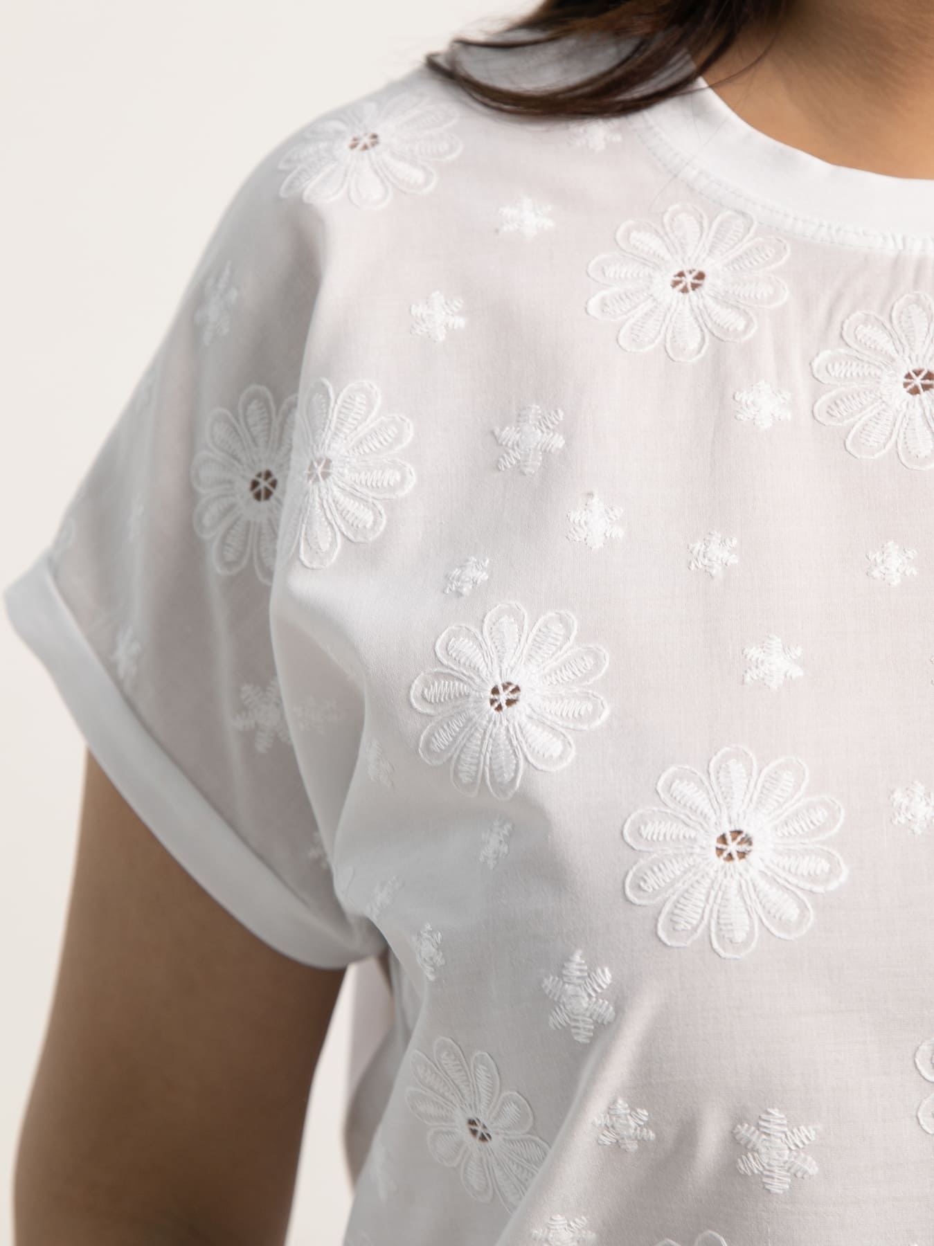 Блуза Таня (белая/цветы) Б15707-20М