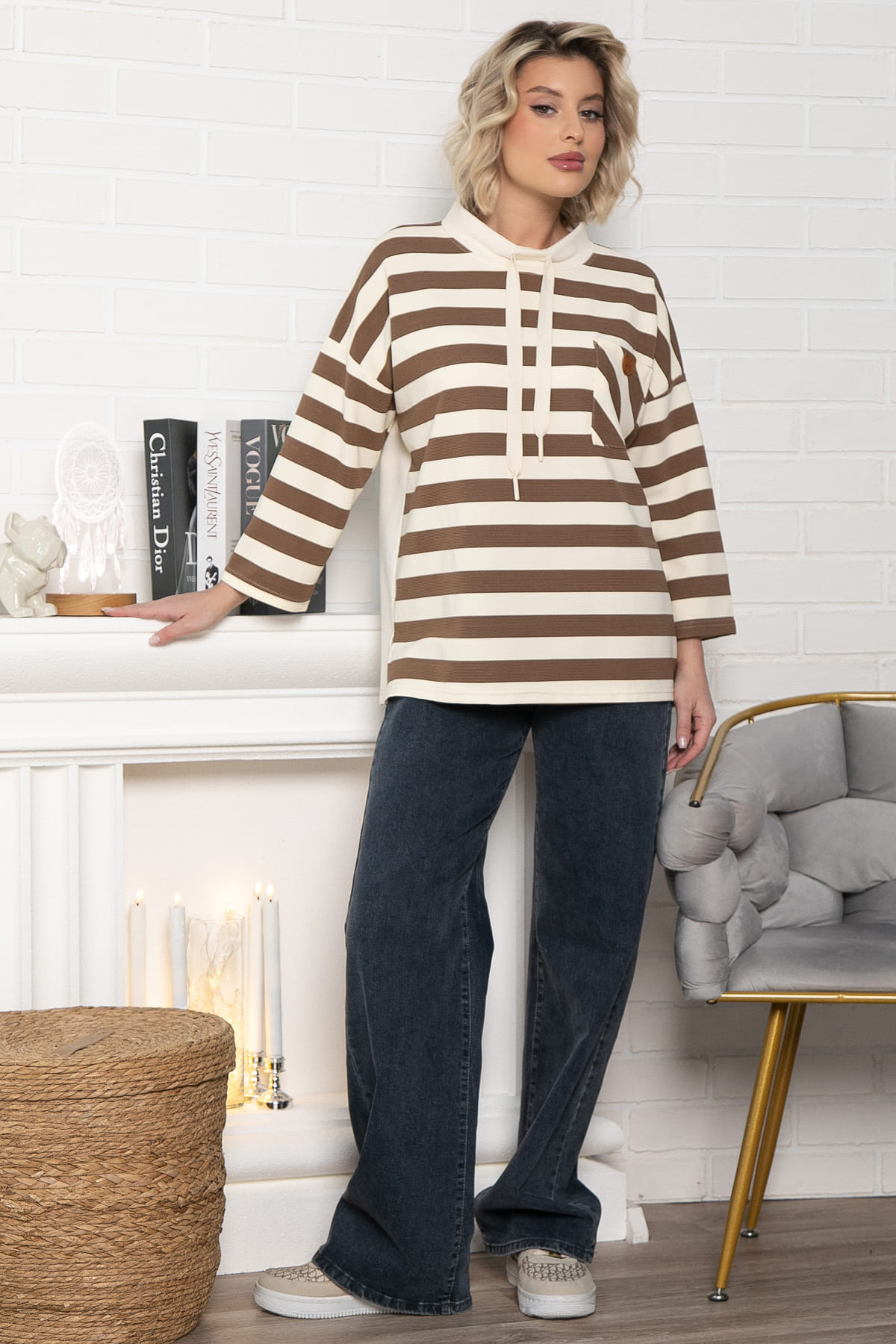 Джемпер Сафира (бежево-коричневый) Б14959-18М