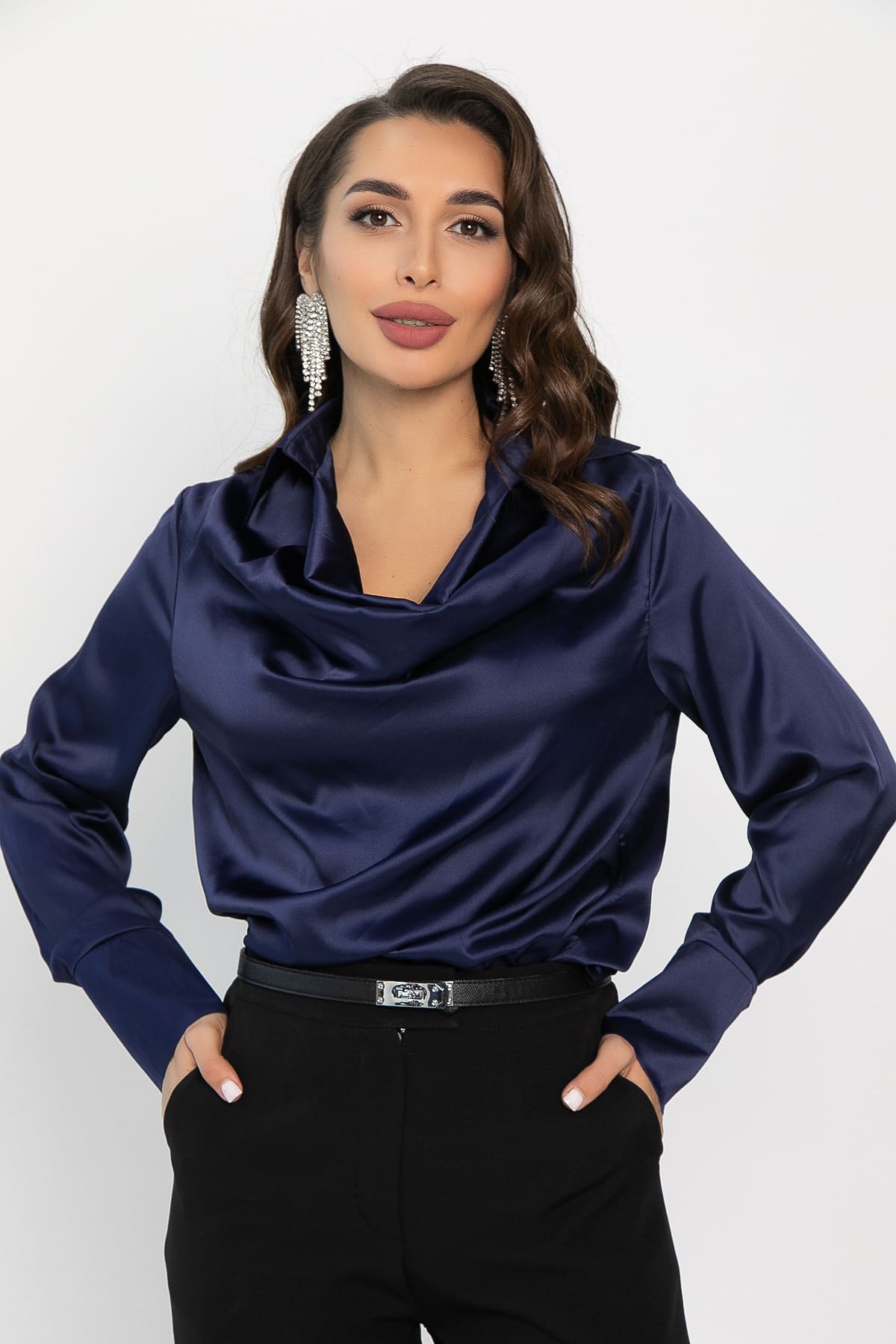 Блуза Шелковая сказка (сапфир) Б14381-34М