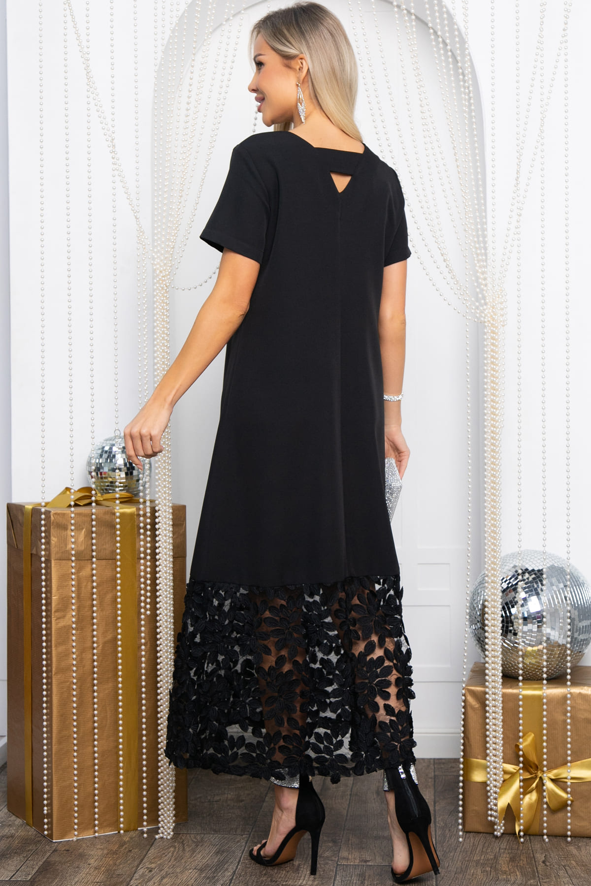 Платье Танита (черное/кружево) П14609-16М