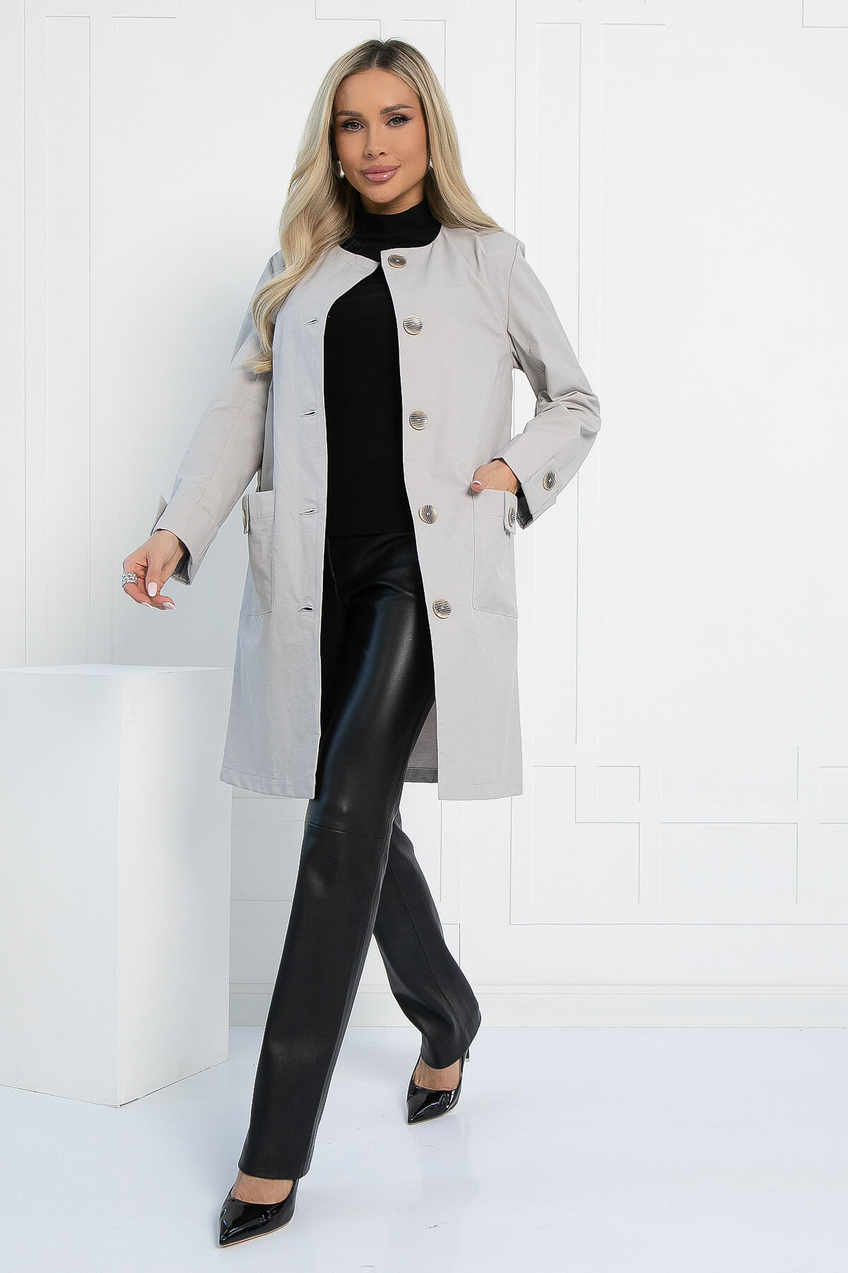 Плащ Гелла (серый) П13015-14М