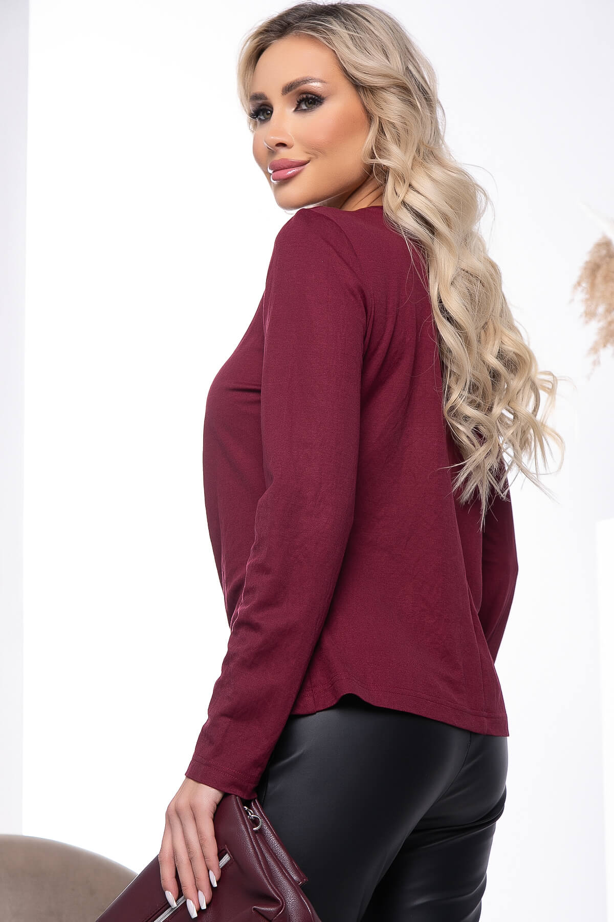 Лонгслив "Женевьева" (винный) Б7633