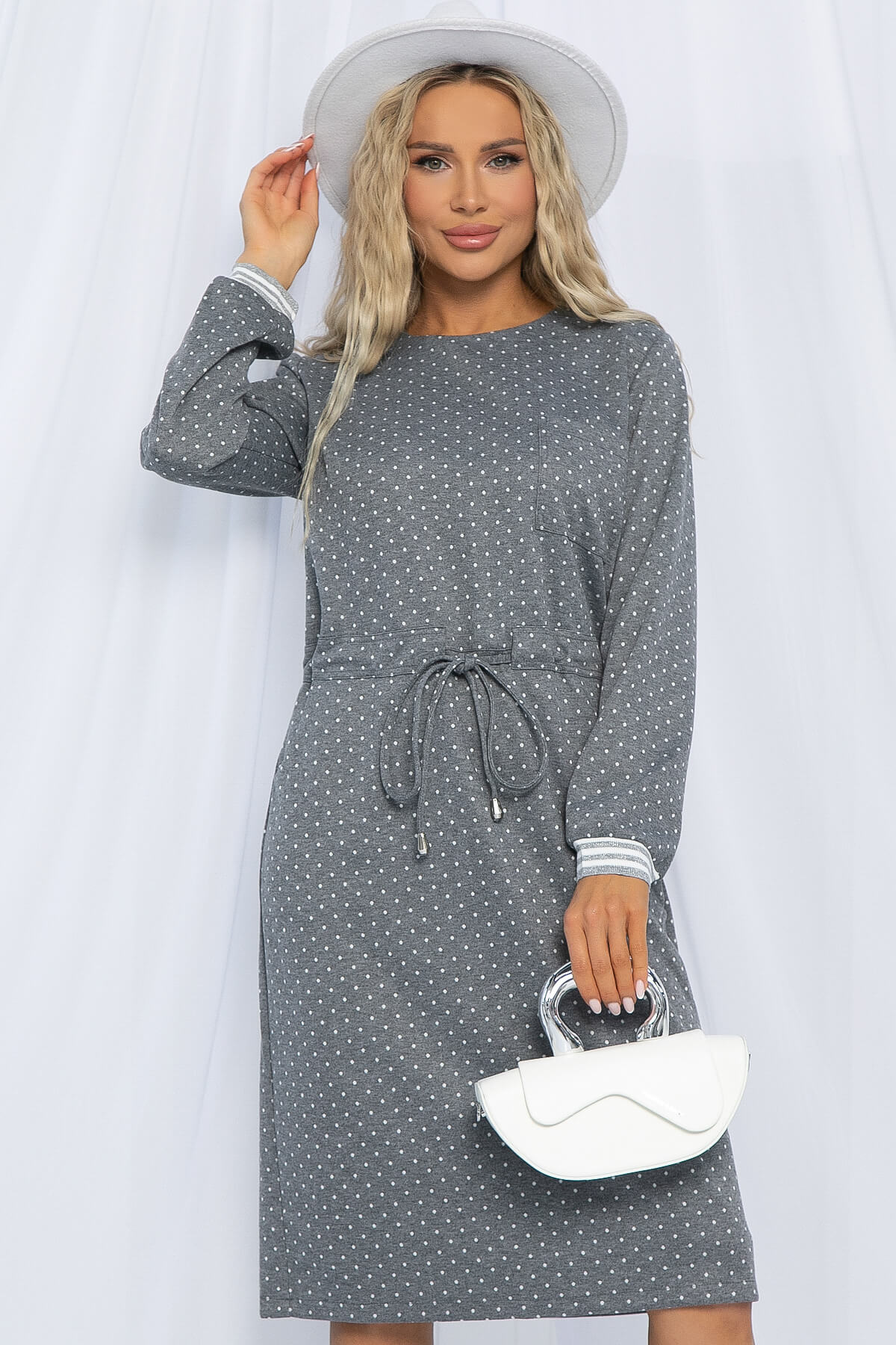 Платье Верона (серое) П11093