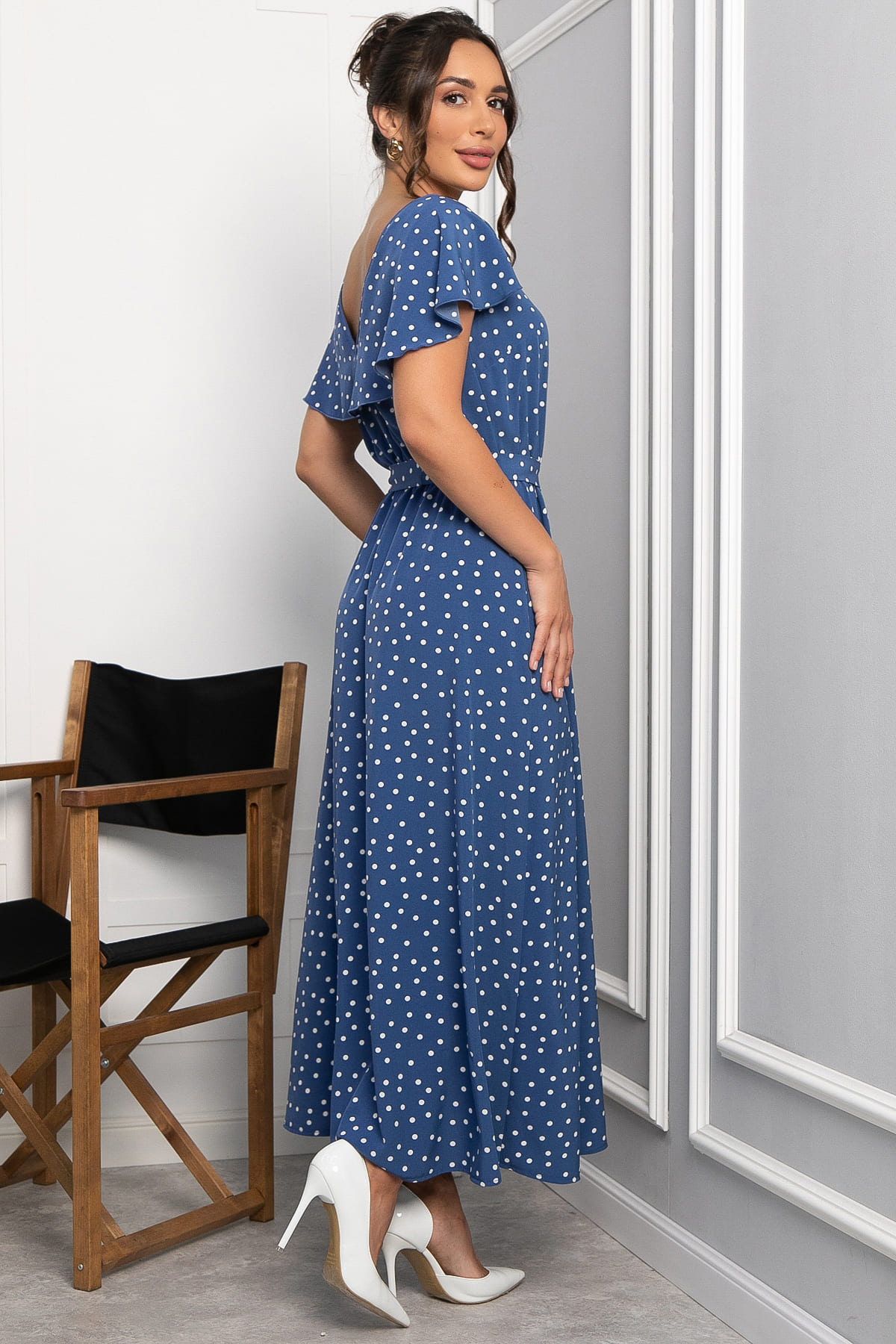 Платье Жара (синее/горох) П13968-16М