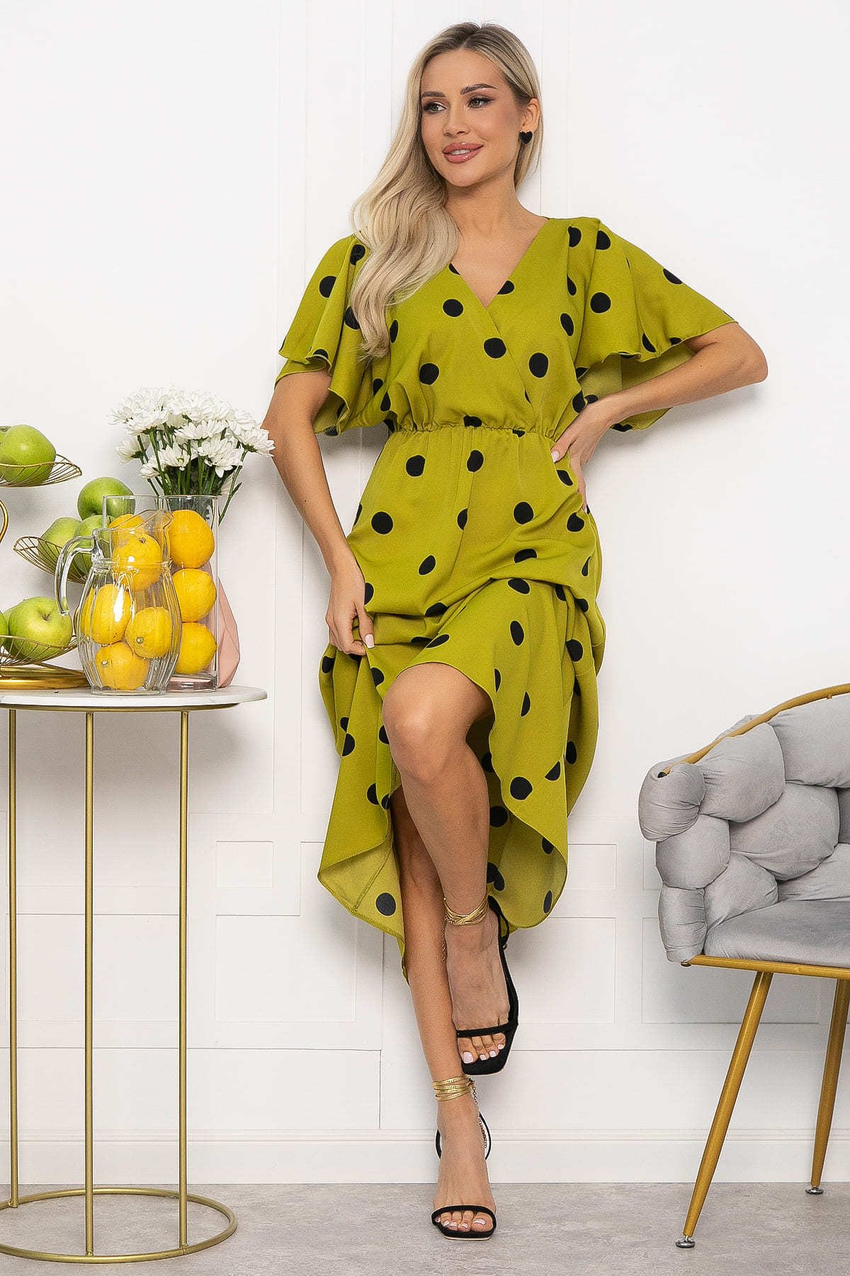 Платье Летнее настроение (лайм) П15468-7М