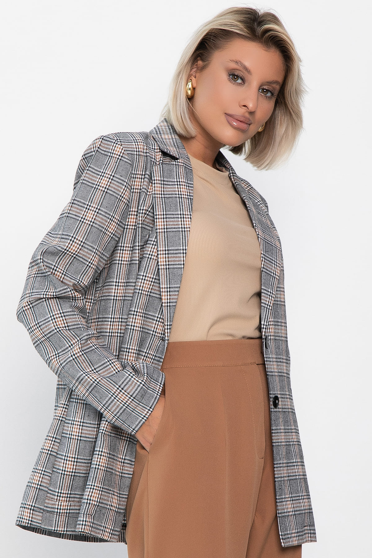Жакет Нэри (корица/клетка) Б14110-33М