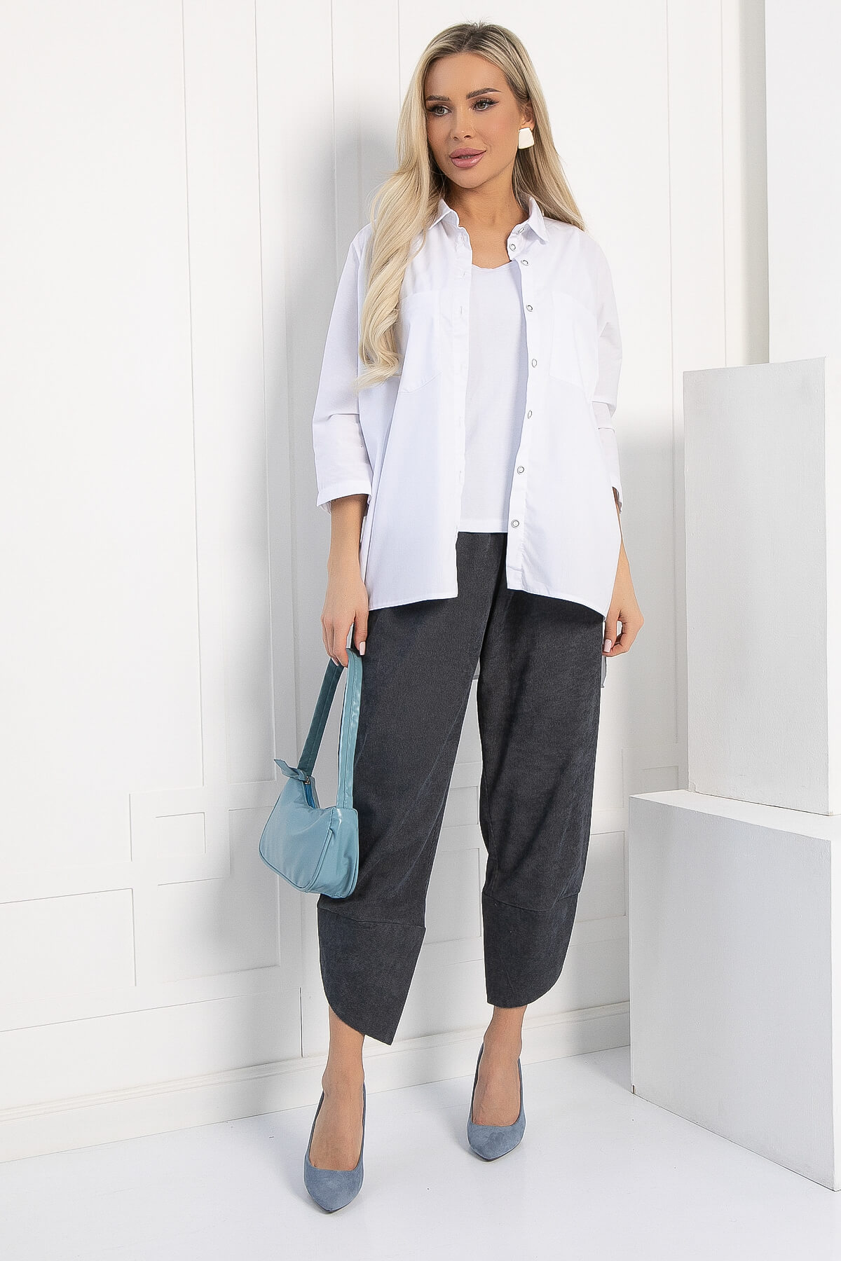 Брюки бохо (серые) Б12847-10М