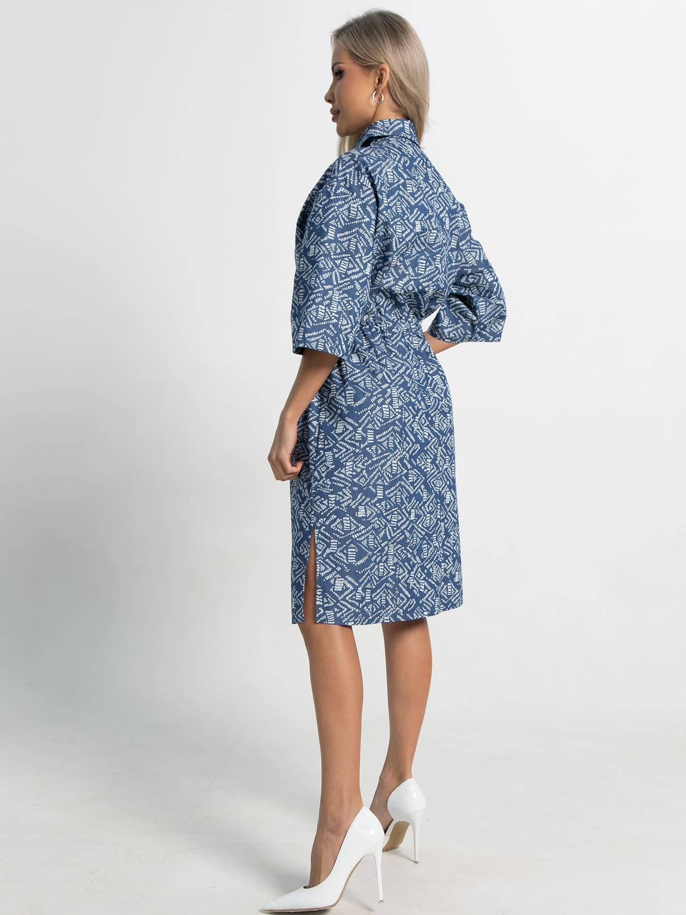 Платье хлопковое Стоун (синее) П15450-4М