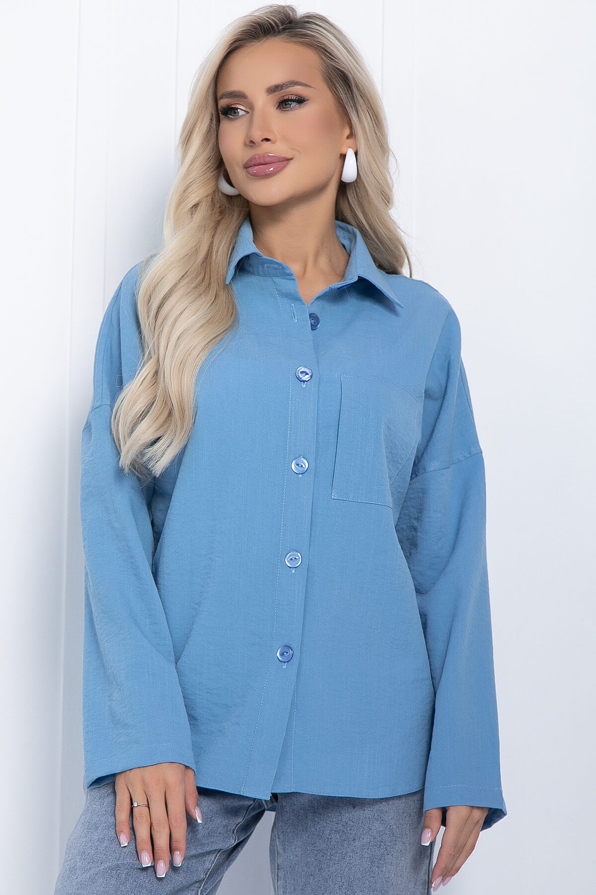 Рубашка Оксфорд (голубая) Б11253