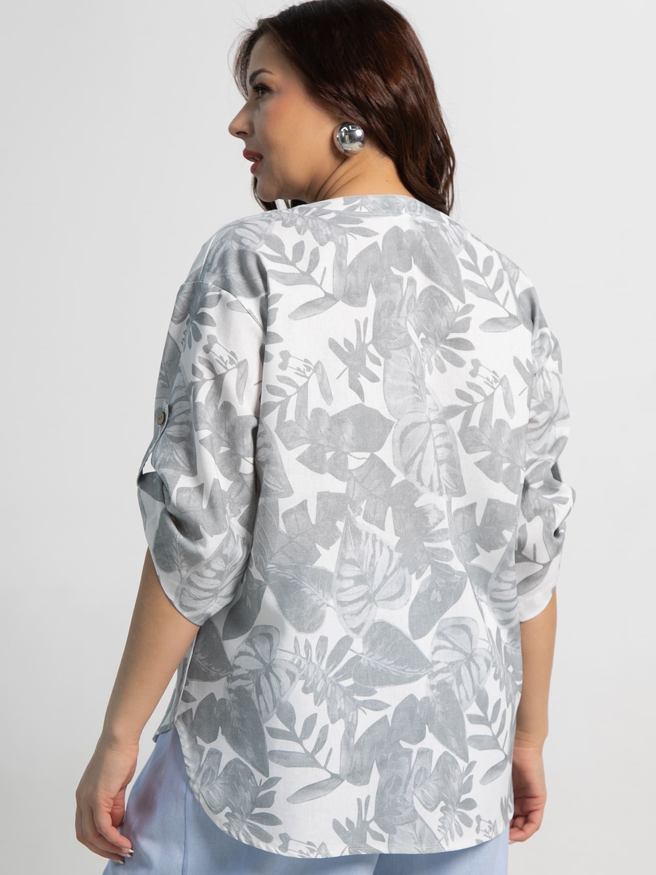 Блуза Блунди (бело-серая) Б15528-4М