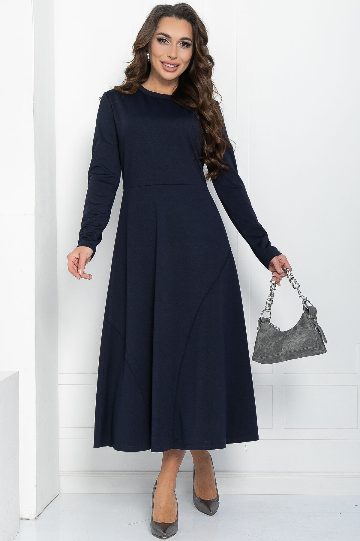 Платье Волшебная скрипка (темно-синее) П11623