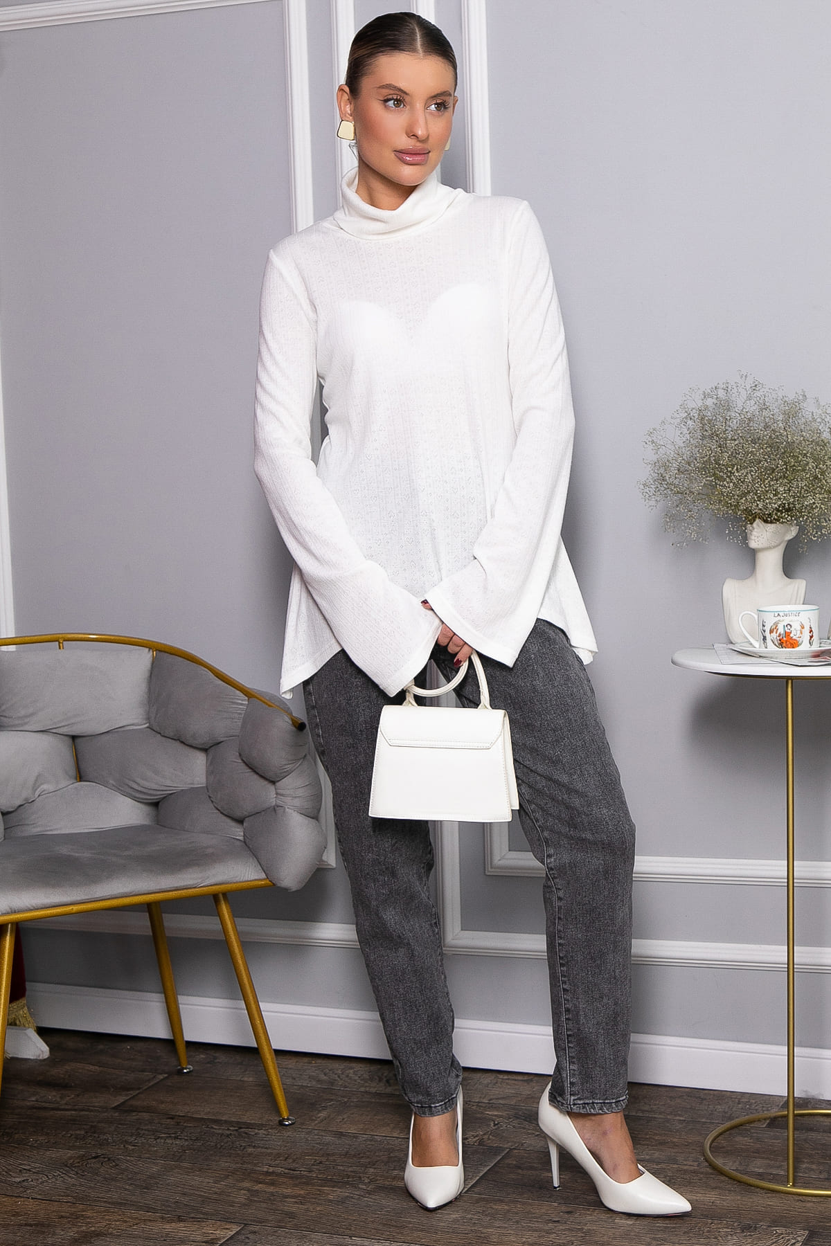 Джемпер В объятьях нежности (белый) Б14448-4М