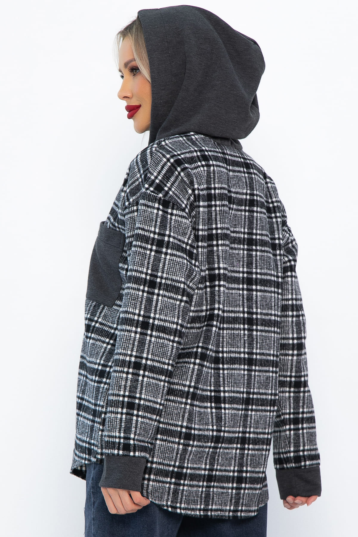 Рубашка с капюшоном Стокгольм (серая) Б14593-50М