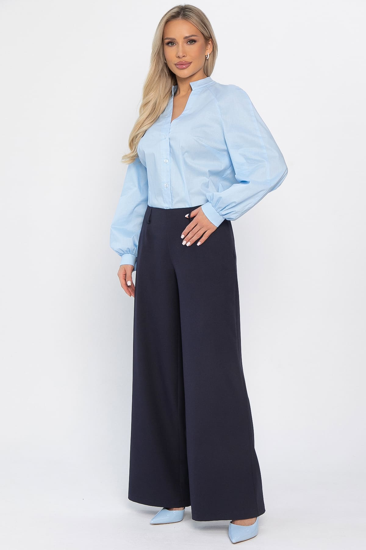 Брюки палаццо Настроение города  (темно-синие) Б14510-8М