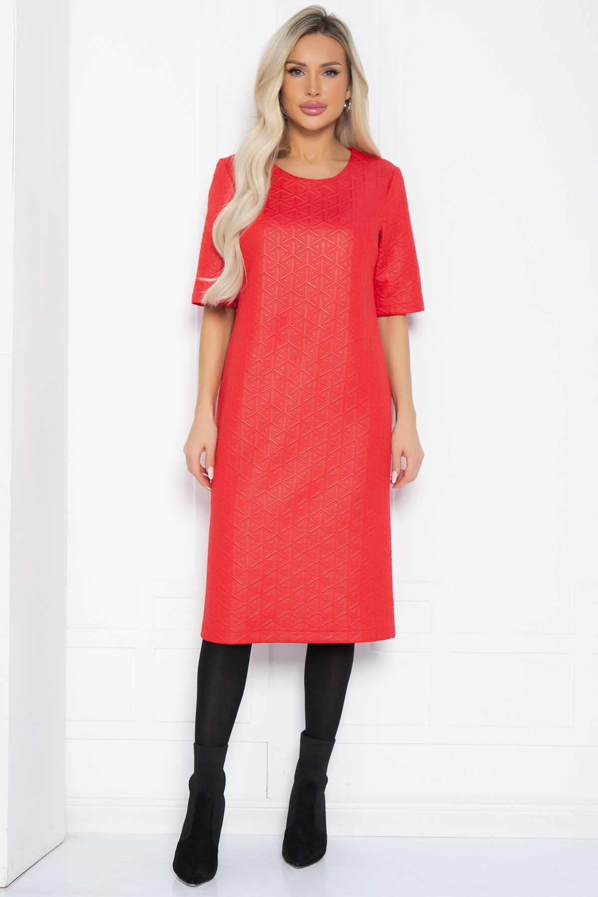 Платье Дина (красное) П12529-25